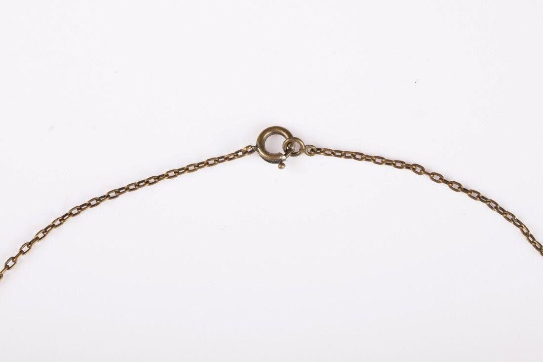 Designer Art Deco Brass and Blue Paste Drop Necklace Size ONE SIZE - 5 Thumbnail