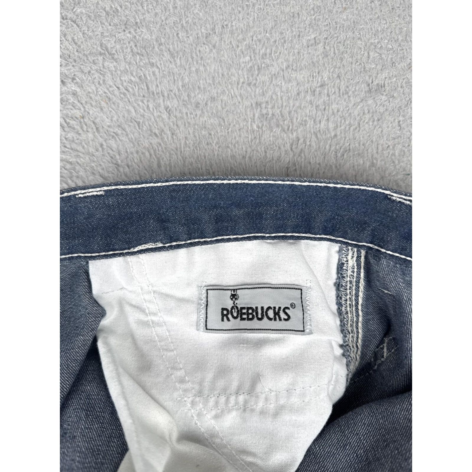 Denime VINTAGE Roebucks Jeans Men 46x30 Carpenter Denim Workwear Hammer Loop 5-Pocket Straight Blue USA Size US 30 / EU 46 - 6 Thumbnail