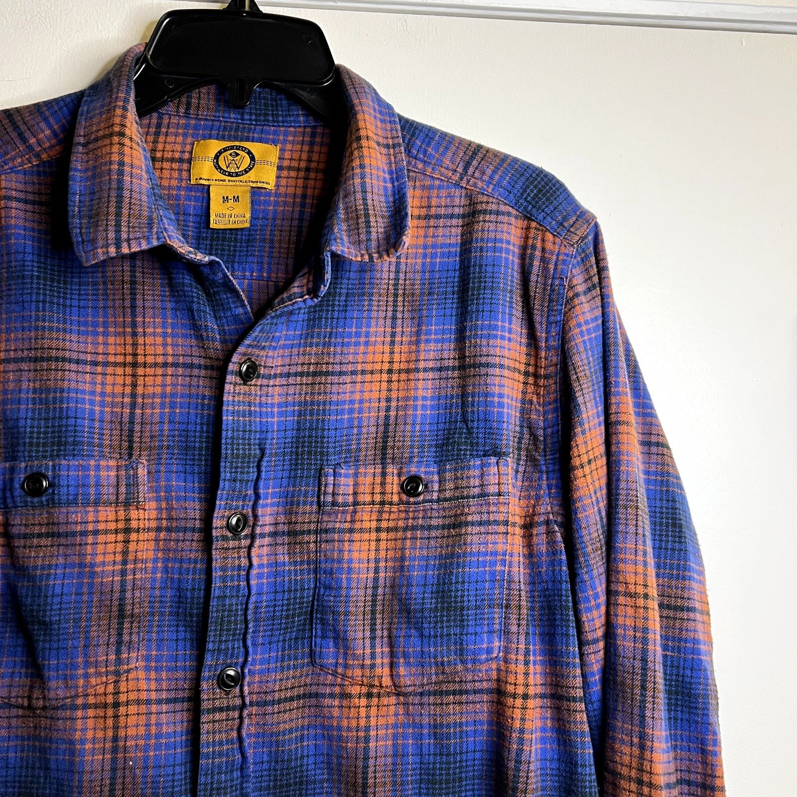 Stapleford Stapleford workwear flannel plaid cotton shirt blue orange M Size US M / EU 48-50 / 2 - 3 Thumbnail