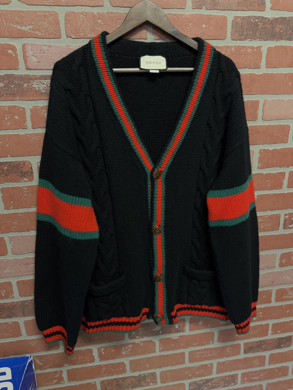 Gucci Gucci Cable Knit Cardigan Size (XXXL) Flawless 🧼 Size US XXL / EU 58 / 5 - 12 Thumbnail