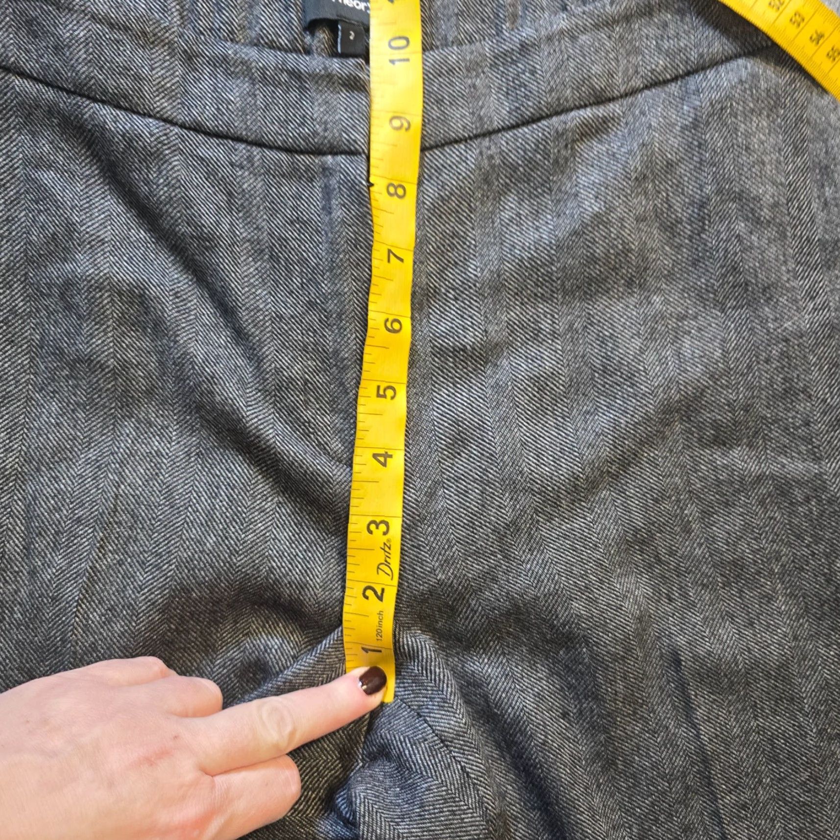 Theory Theory Pants Womens Size 2 Gray Wool Blend Herringbone Tapered Pull On Capsule Pants Regular Tapered Flat Front Dress Size 26" / US 2 / IT 38 - 6 Thumbnail