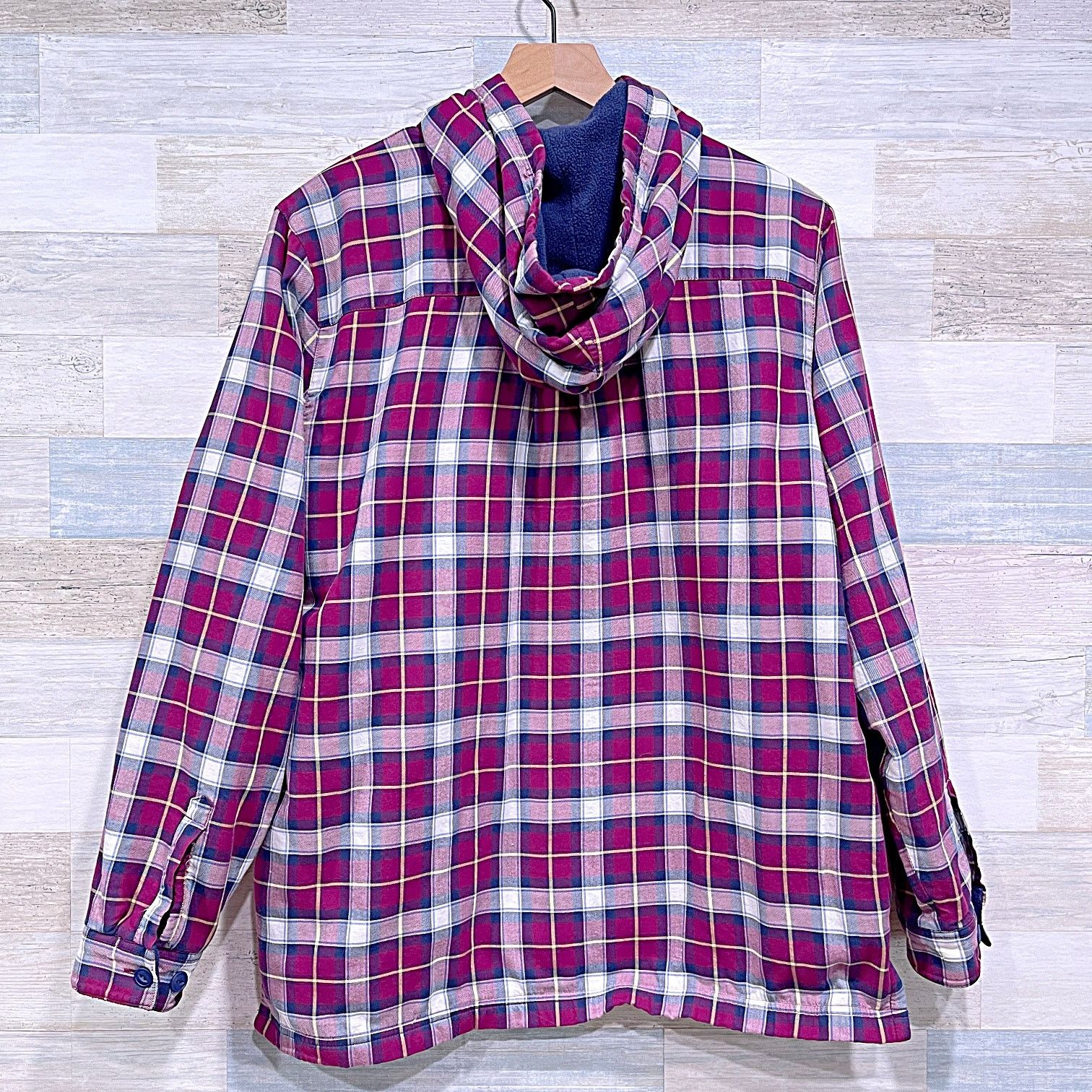 L.L. Bean LL Bean Hooded Fleece Lined Plaid Shacket Womens Large Size L / US 10 / IT 46 - 3 Thumbnail