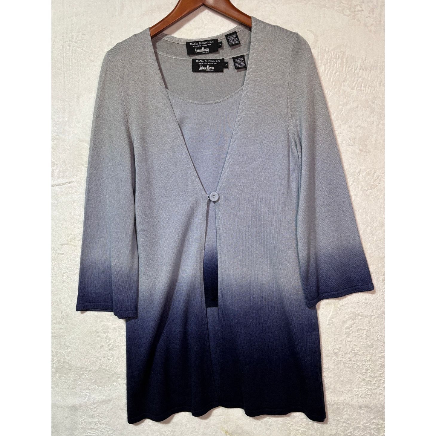Neiman Marcus DANA BUCHMAN for Neiman's 2-combo Cashmere Cardigan Top | L Size L / US 10 / IT 46 - 3 Thumbnail