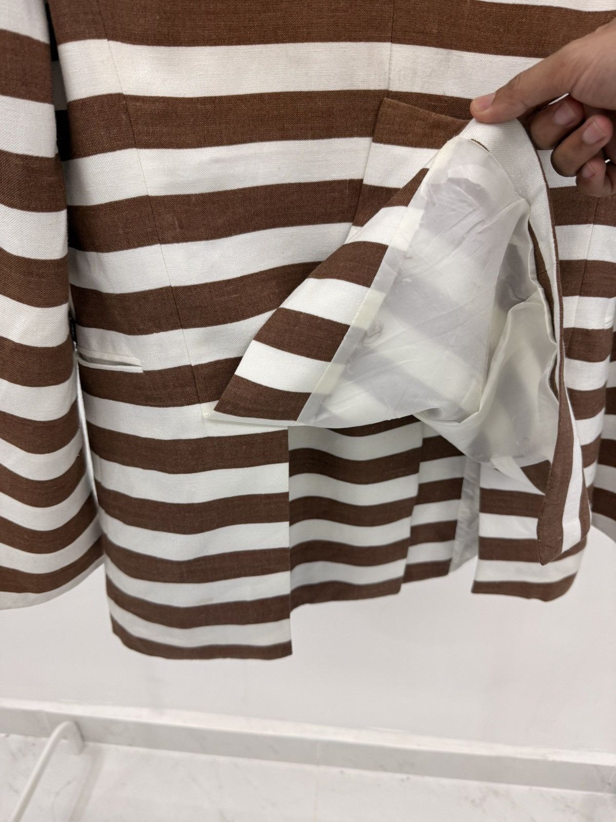 Gianfranco Ferre GIANFRANCO FERRE Jail Stripes Rayon/Silk Blazer Made ITALY 🇮🇹 Size XS / US 0-2 / IT 36-38 - 13 Thumbnail