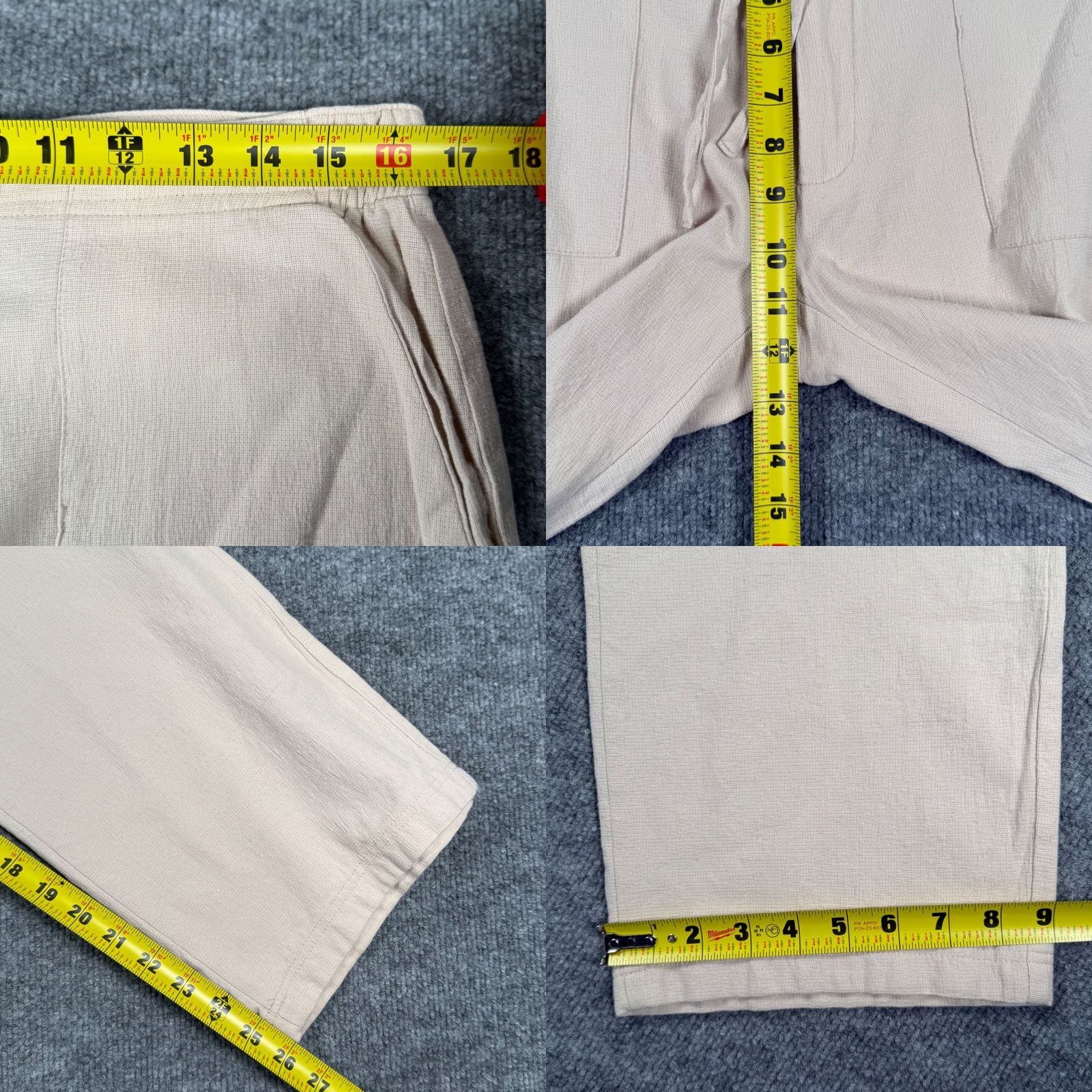 Vintage Boho Coastal Med Lightweight Wide Leg Relaxed Fit Pants Travel Cotton Vacation Size 32" / US 10 / IT 46 - 8 Thumbnail