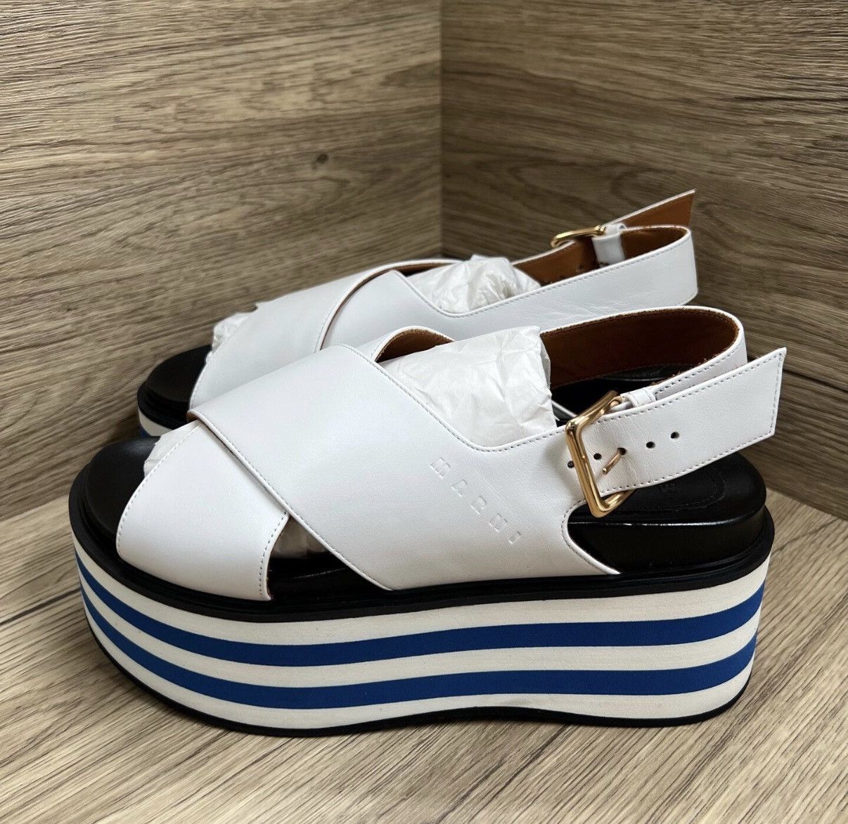 Marni Marni Black and White Platform Sandals J41 Size US 8 / IT 38 - 1 Thumbnail