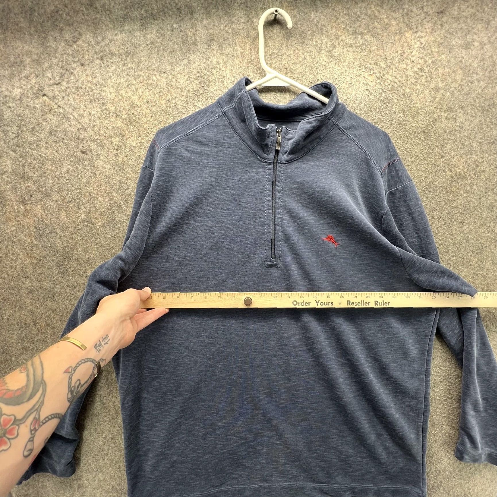Tommy Bahama Tommy Bahama Sweatshirt Mens 2XL Blue 1/4 Zip Mock Neck Jersey Pullover Logo Size US XXL / EU 58 / 5 - 4 Thumbnail