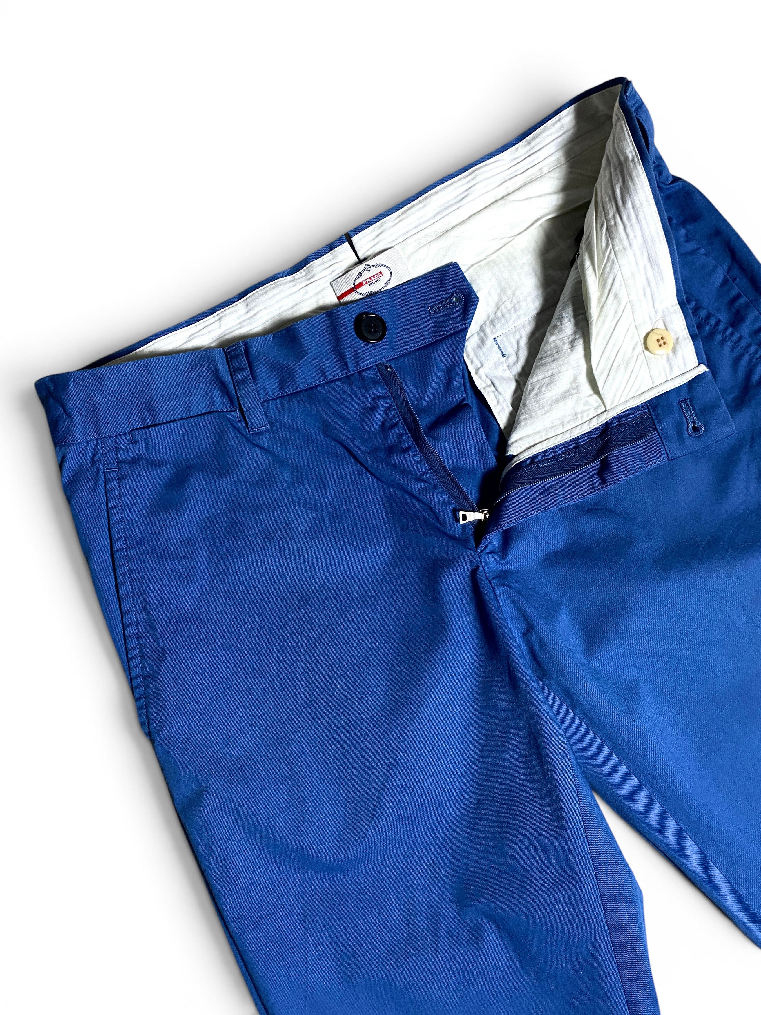 Prada Prada Milano Italy Light Blue Cotton Tab Logo Trousers Pants Size US 30 / EU 46 - 10 Thumbnail