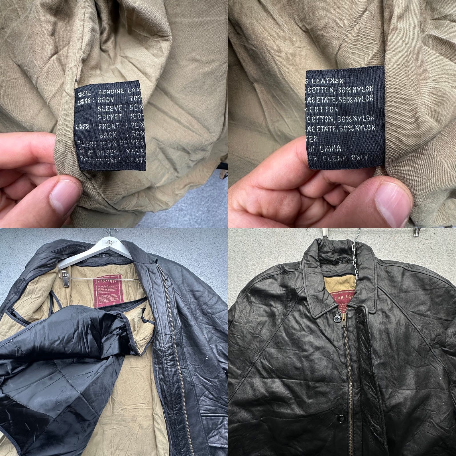 Vintage J Park Couture Quilt Lined Leather Jacket Coat Mens XL Black Pockets Size US XL / EU 56 / 4 - 9 Thumbnail