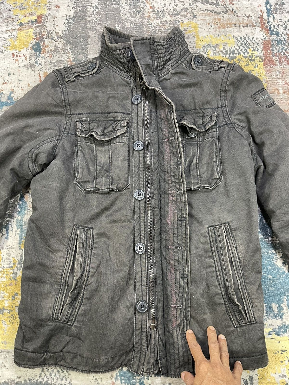 Vtg Abercrombie & Fitch Utility Sawtooth Jacket