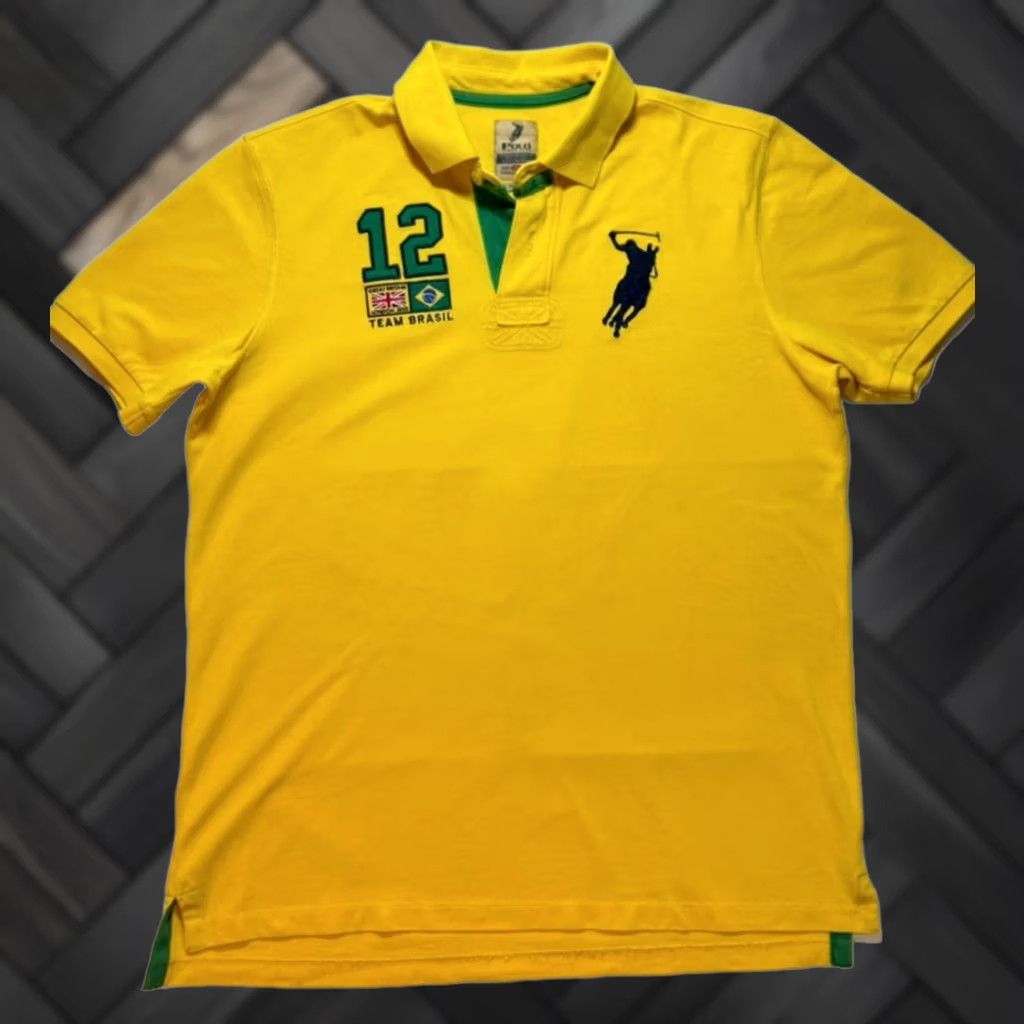 Polo Ralph Lauren Polo Ralph Lauren Team Brazil Yellow Shirt Mens XXL Size US XXL / EU 58 / 5 - 1 Thumbnail