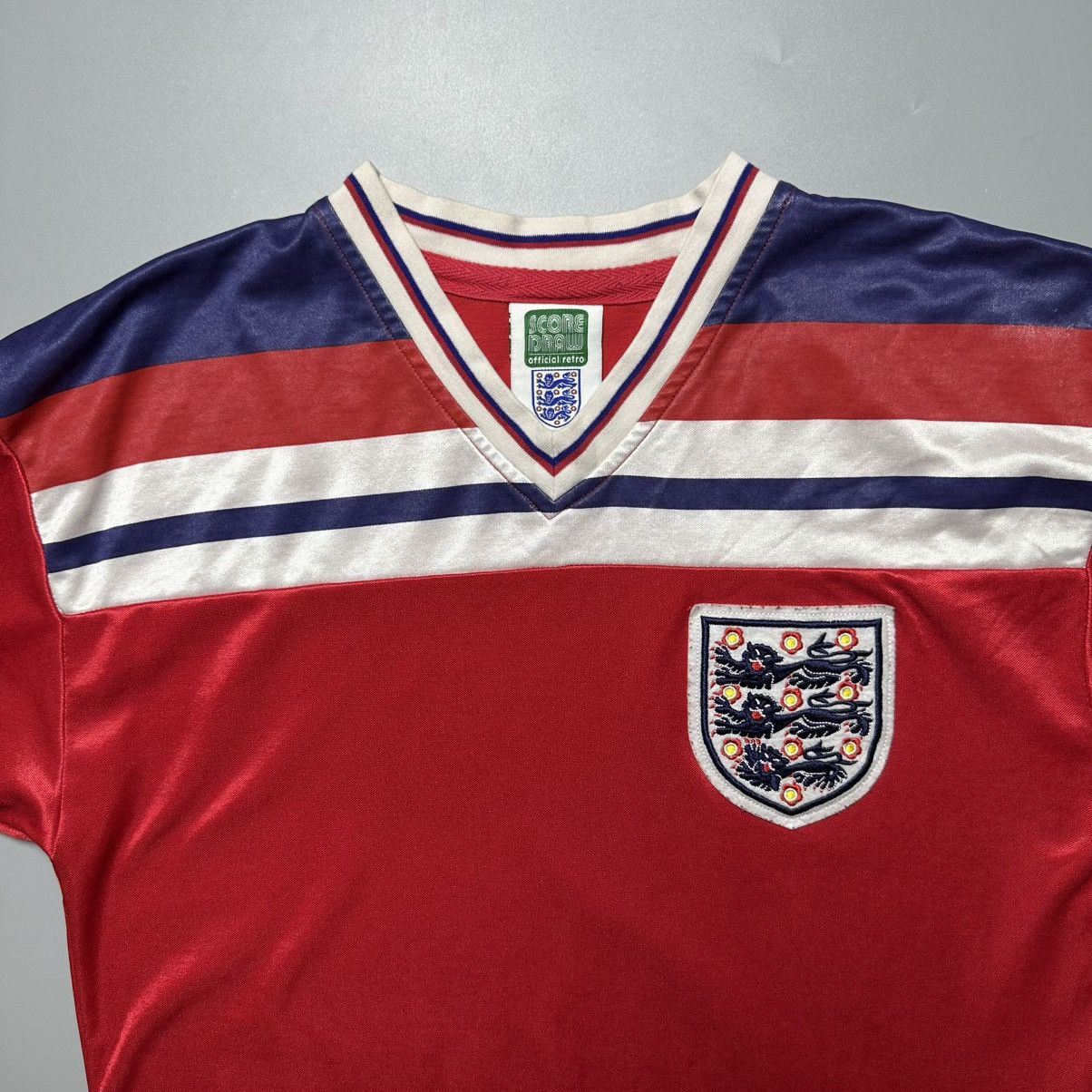 Umbro ENGLAND x SCORE DRAW 1980/1983 SOCCER AWAY JERSEY Size US S / EU 44-46 / 1 - 2 Thumbnail