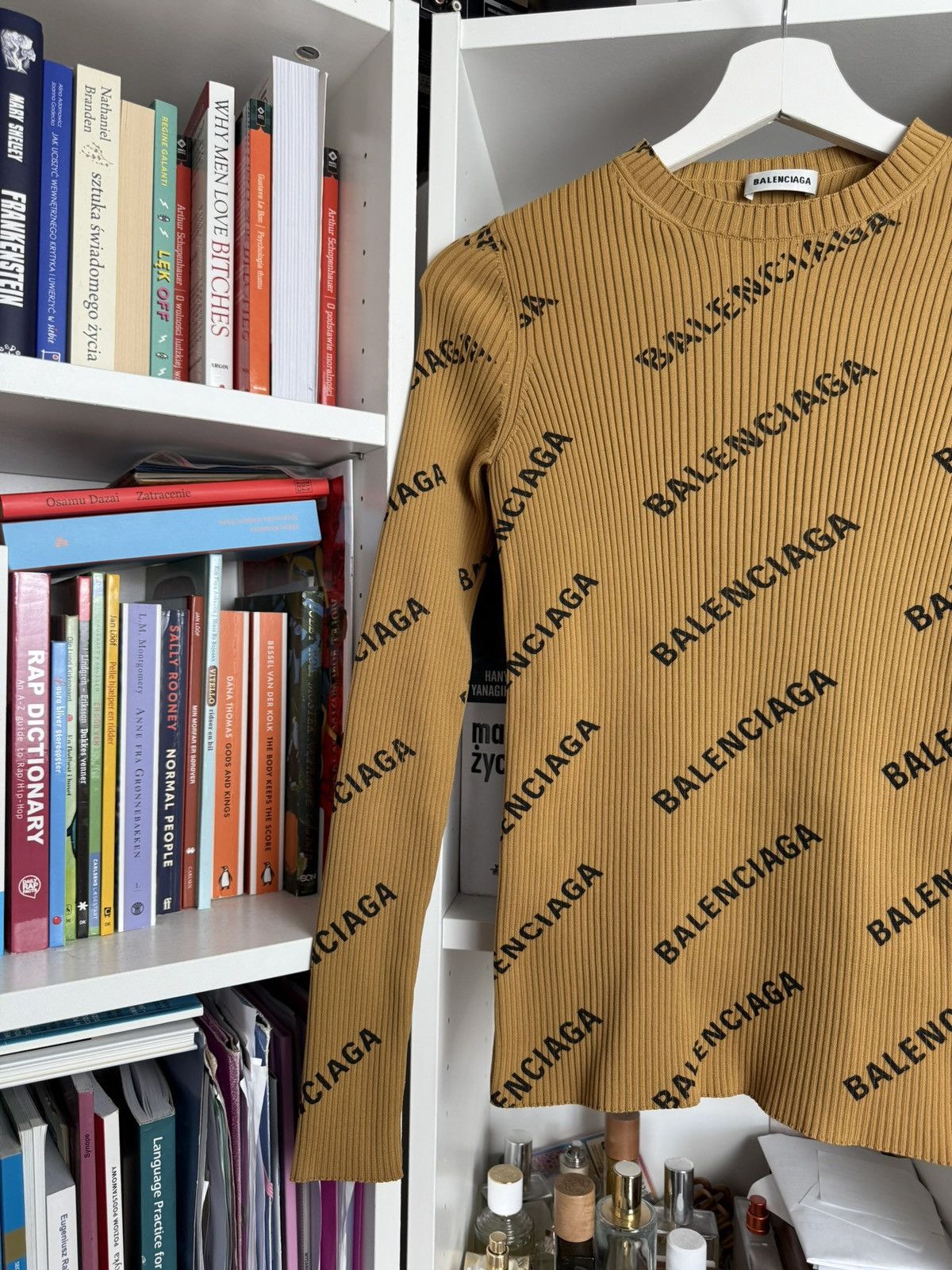 Balenciaga × Designer Balenciaga all over print logo longsleeve sweater S designer Size S / US 4 / IT 40 - 3 Thumbnail