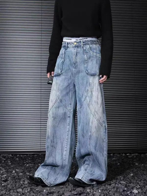 Japanese Brand VIBE Deconstructed washed distressed baggy jeans Size US 32 / EU 48 - 7 Thumbnail