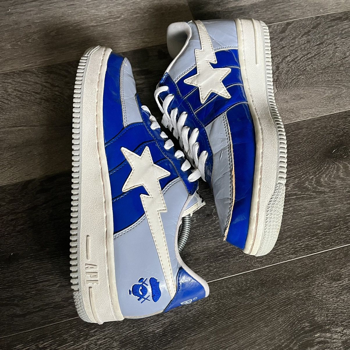 Bape × Kaws RARE OG A BATHING APE BAPESTA KAWS PATENT LEATHER LOW SHOES Size US 10.5 / EU 43-44 - 3 Thumbnail