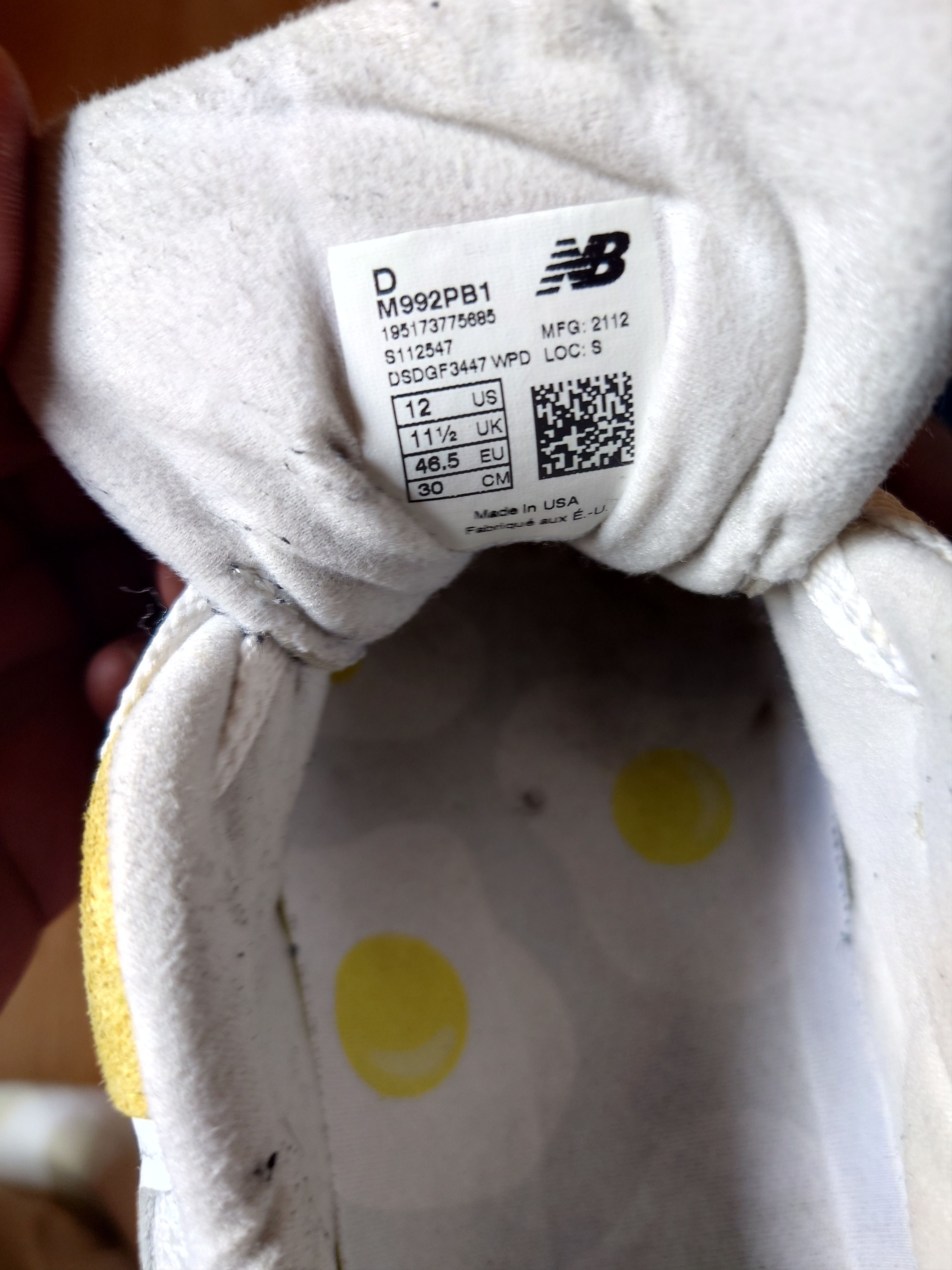 New Balance New Balance 992 Paperboy Paris - M992PB1 Size US 12.5 / EU 45-46 - 7 Thumbnail