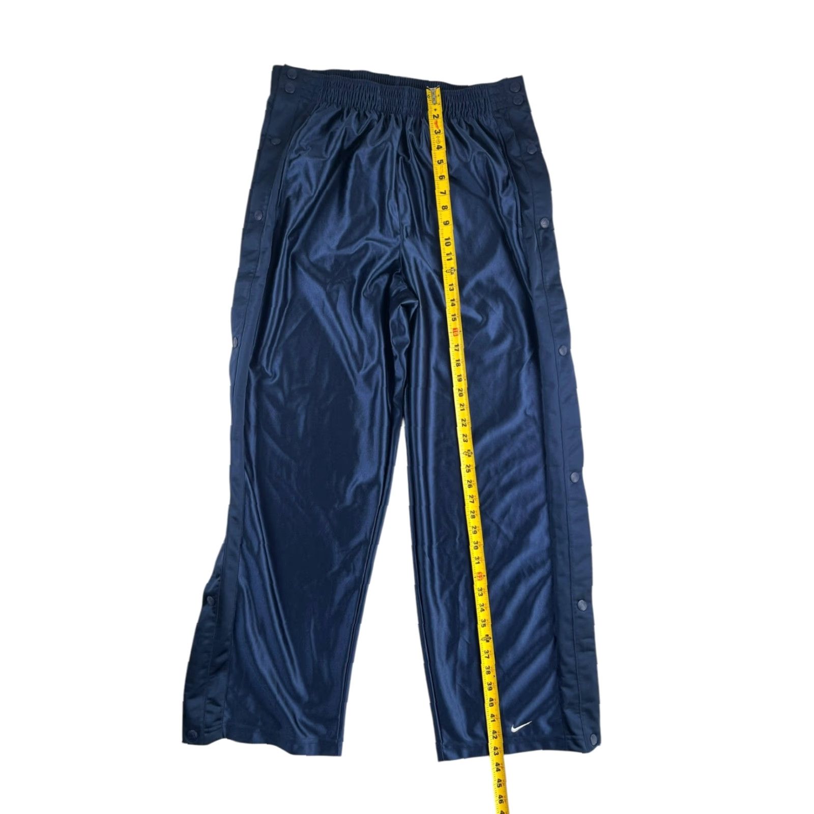 Nike VINTAGE Nike Men’s Track Pants - Pants - XL - Blue - Tear Away - Snap - Basketball Warmup - 100% Polyester - Wide-Leg - Embroidered Logo - Casual Mens Size US 36 / EU 52 - 6 Thumbnail