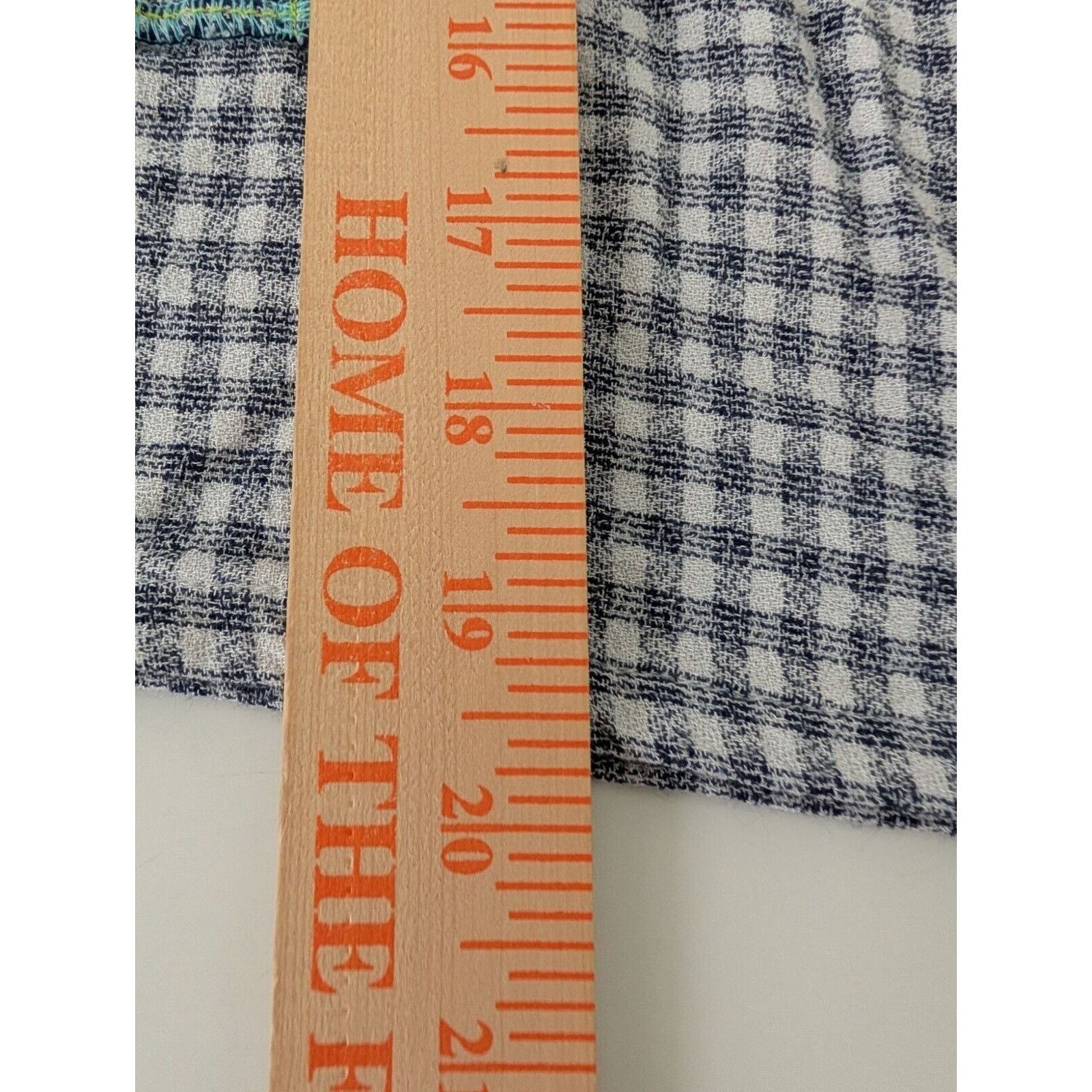 Designer Faith Gingham Check Crop Shirt Womens Size XL Blue Cottage Size XL / US 12-14 / IT 48-50 - 10 Thumbnail