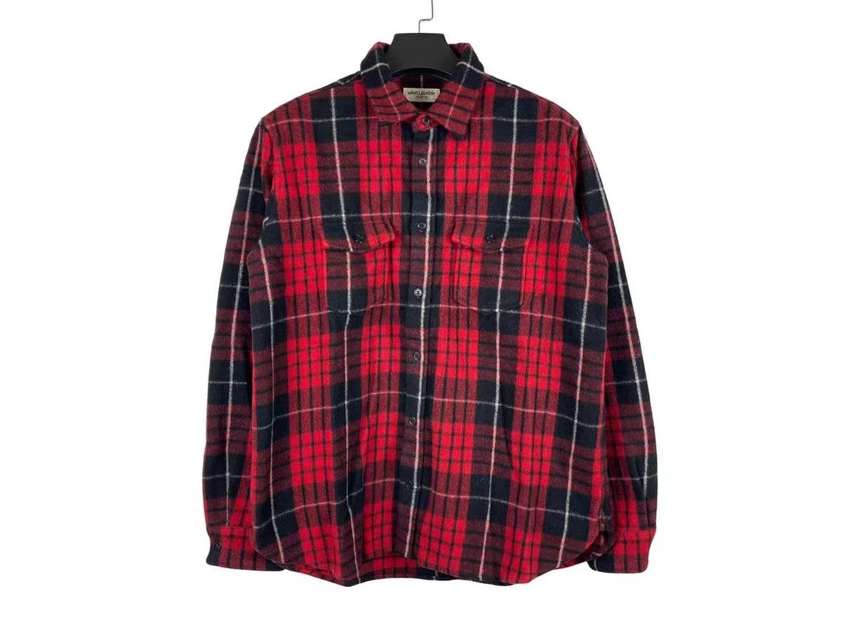 Saint Laurent Paris Saint Laurent Pairs SLP SS18 Flannel Plaid Shirt Size US M / EU 48-50 / 2 - 1 Thumbnail