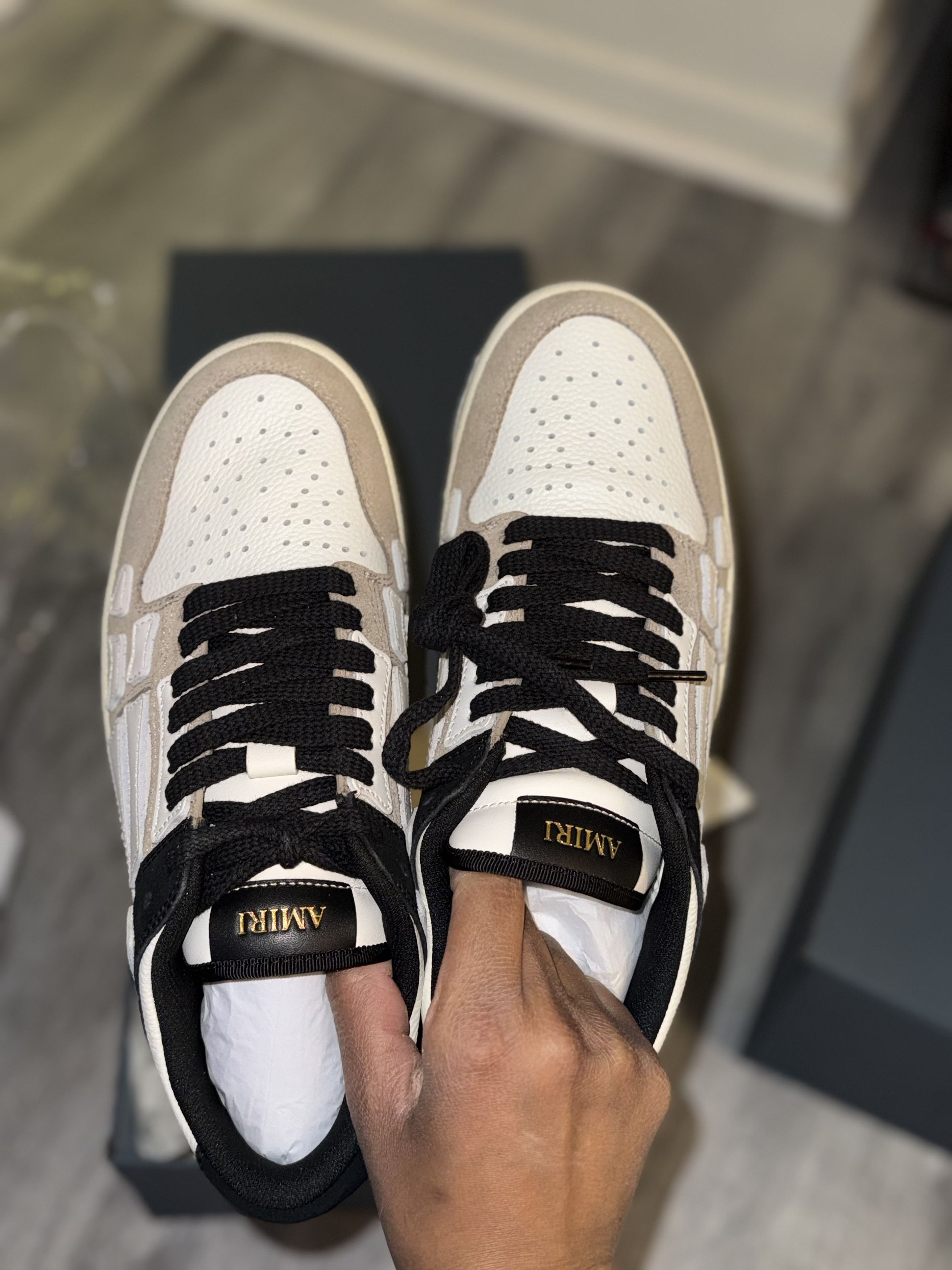 Amiri Amiri Skel Low Distressed Black/Tan Size US 9 / EU 42 - 9 Thumbnail