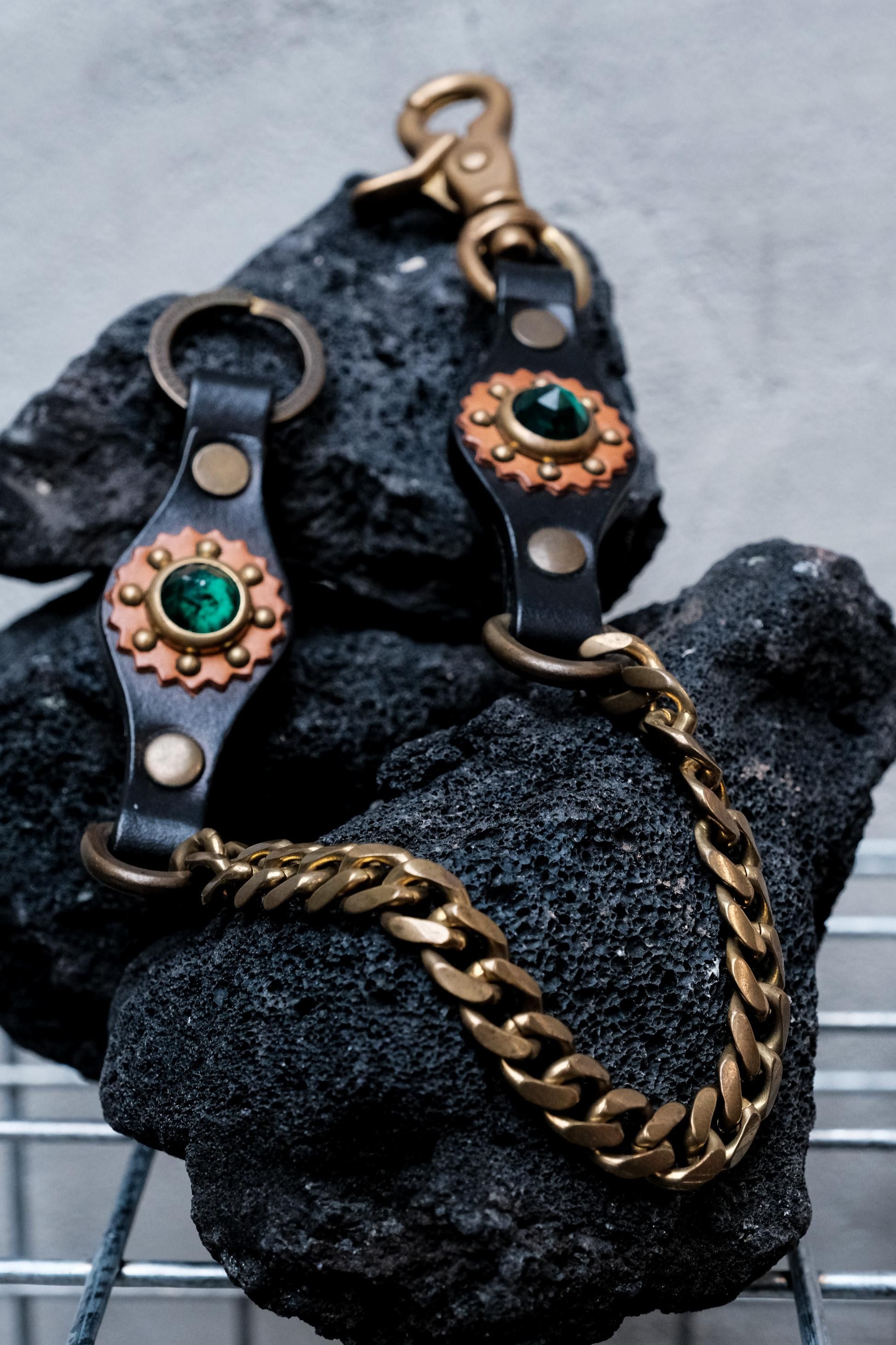 Other CALEE Leather Wallet Chain GREEN/RED Size ONE SIZE - 6 Thumbnail