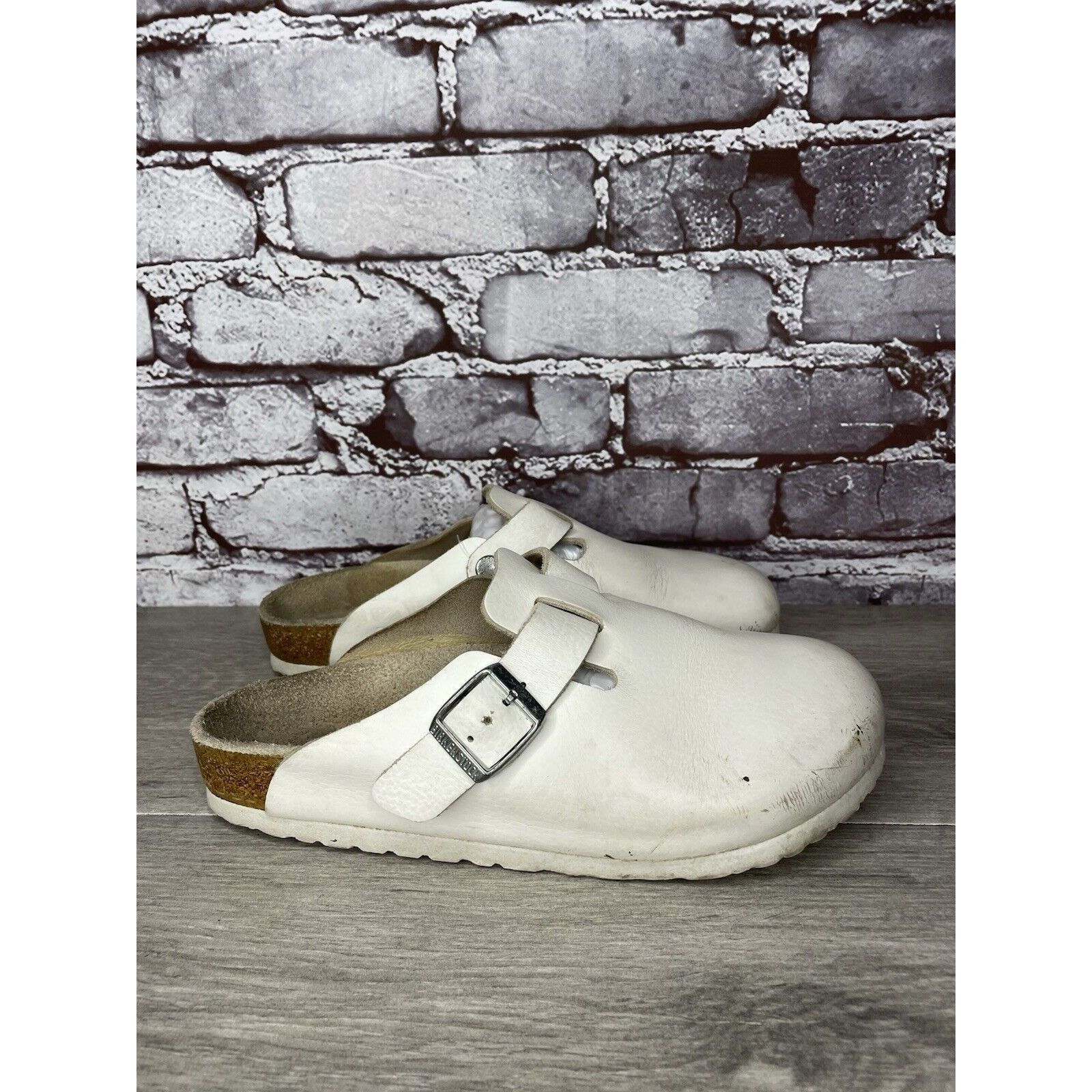 Birkenstock Birkenstock Boston White Leather Strap Slides Clogs Shoes Wo Size US 6.5 / IT 36.5 - 12 Thumbnail