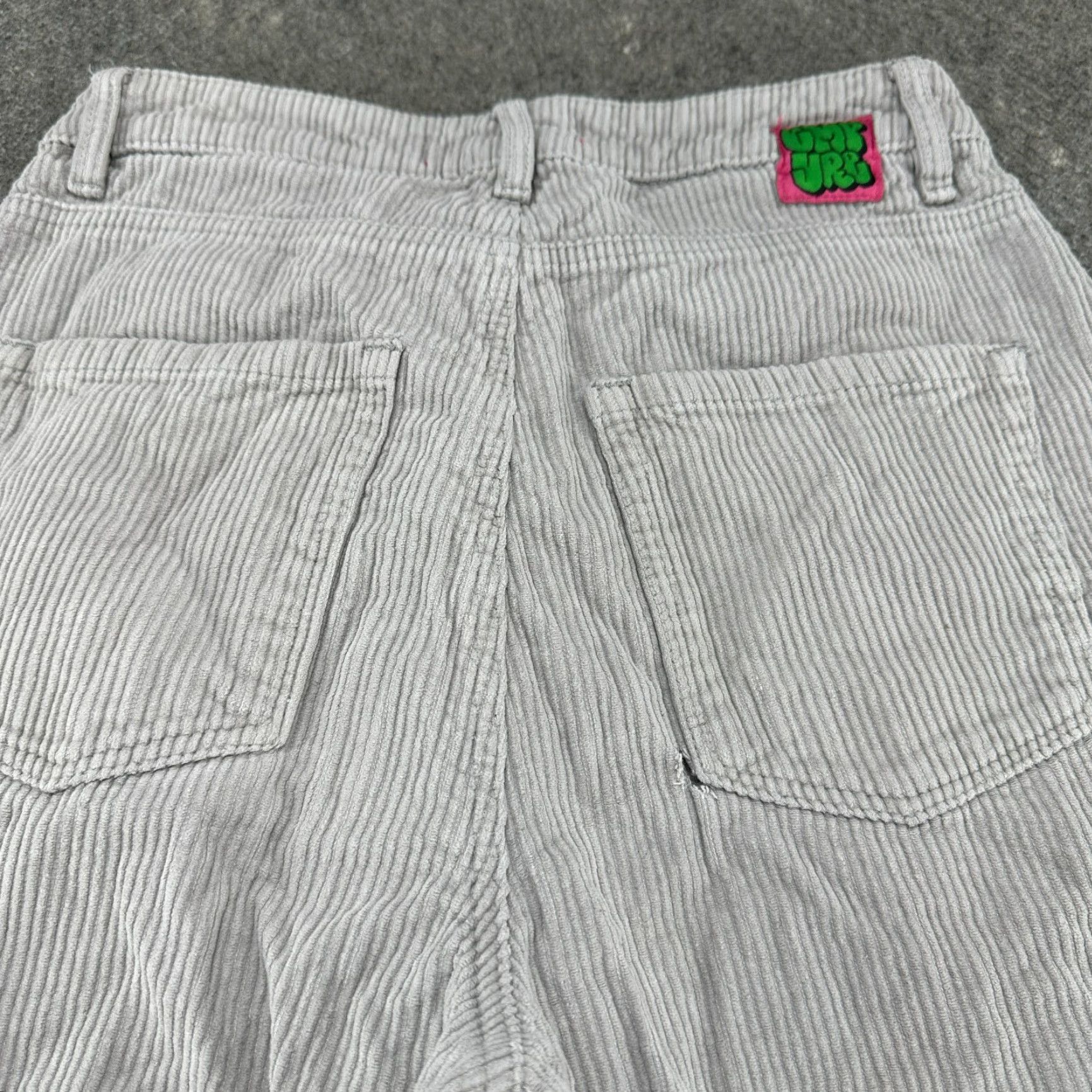 Empyre Empyre Pants Womens 4 Chino Corduroy Straight Relaxed Baggy 90s Hip Hop Gray Cotton Fall Winter Spring You Mens Women Girls Size 27" / US 4 / IT 40 - 7 Thumbnail