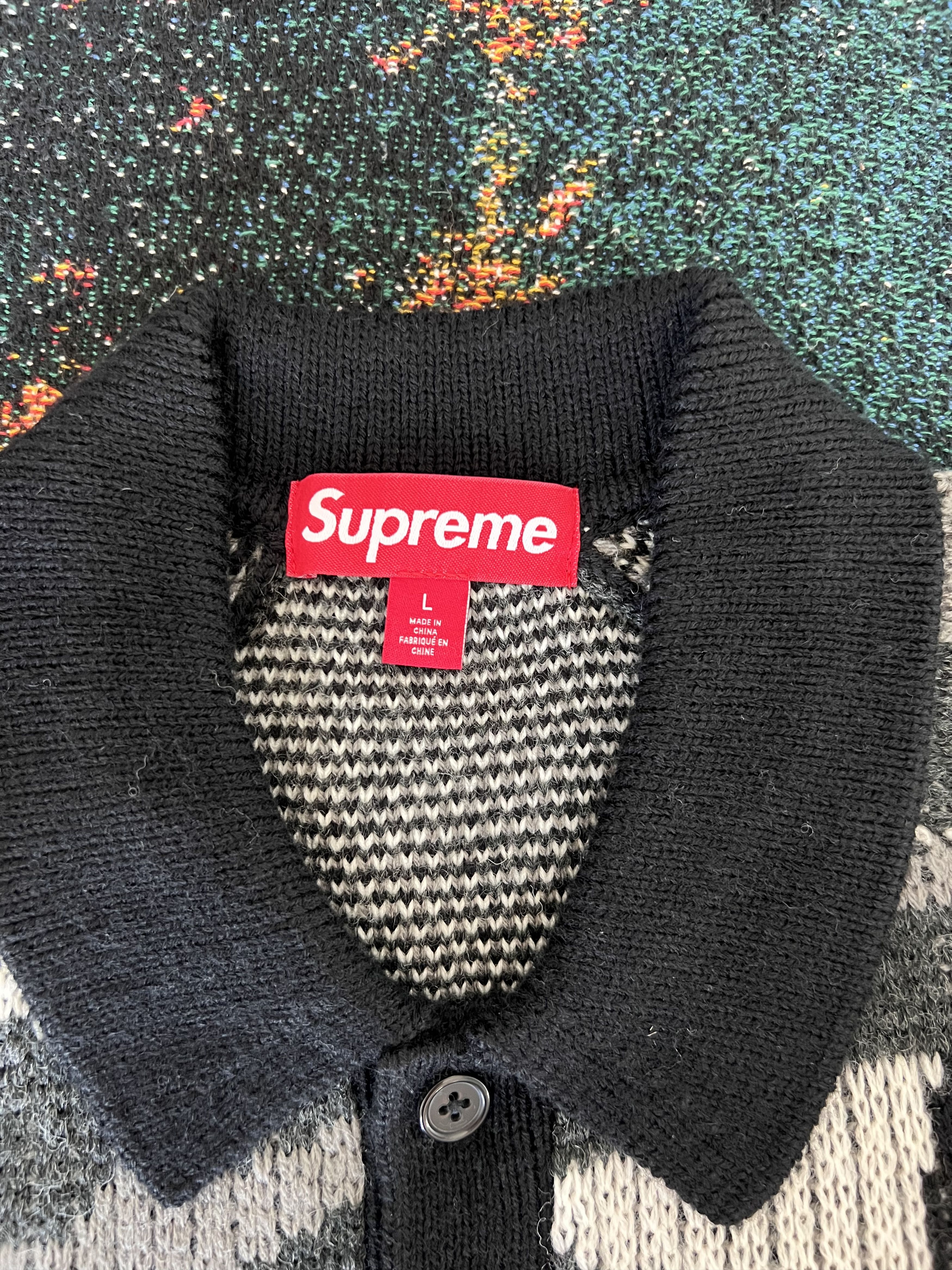 Supreme Supreme Small Box Logo Polo Sweater in Black Camo Size US L / EU 52-54 / 3 - 7 Thumbnail