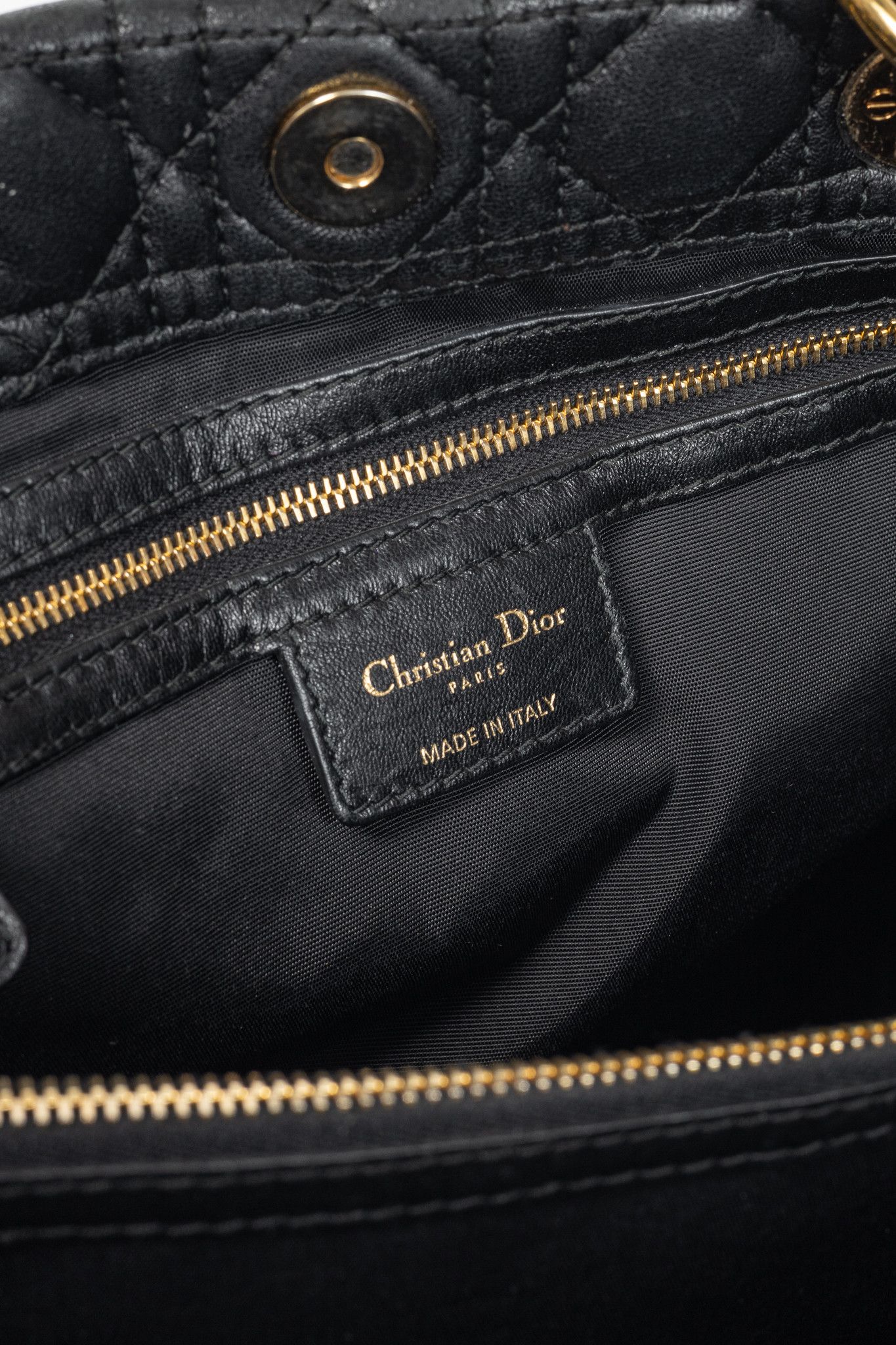 Dior Christian Dior Lady Dior Black Cannage Lambskin Tote Size ONE SIZE - 10 Thumbnail