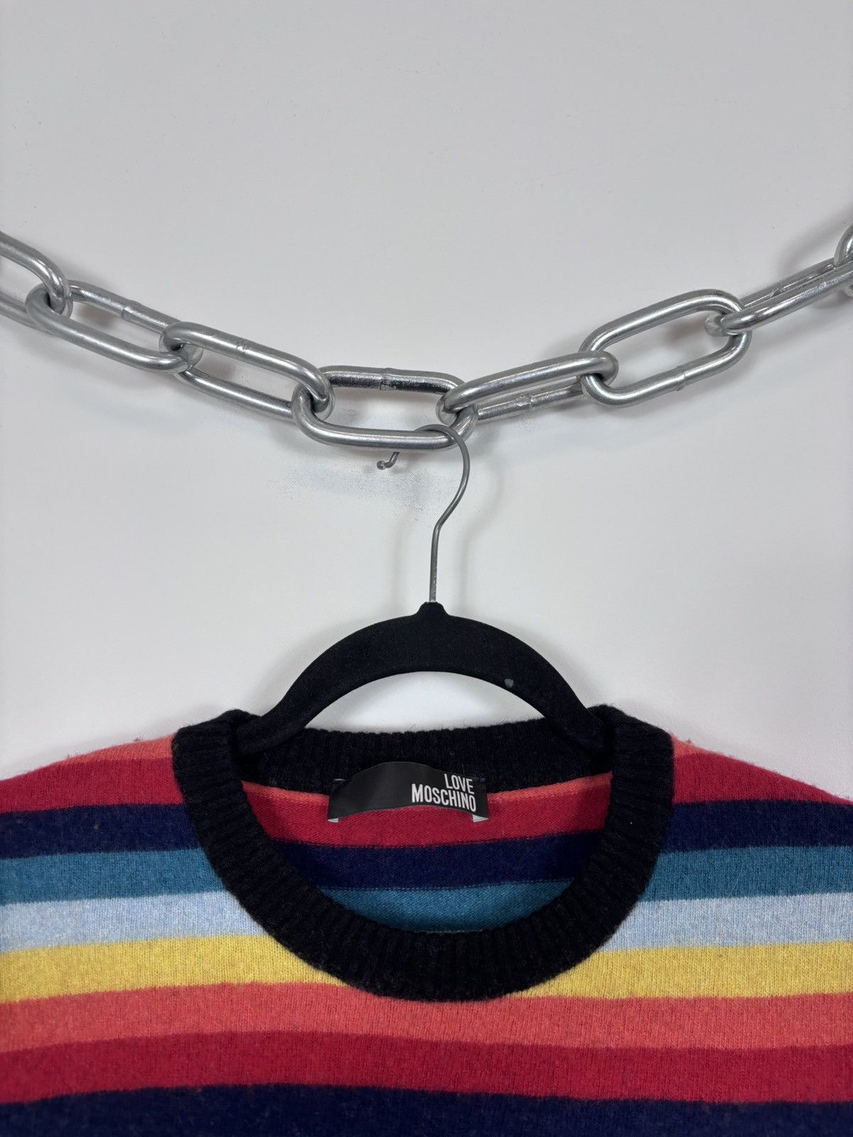 Love Moschino Love Moschino Women’s Rainbow Striped Wool Cashmere Sweater Size S / US 4 / IT 40 - 4 Thumbnail