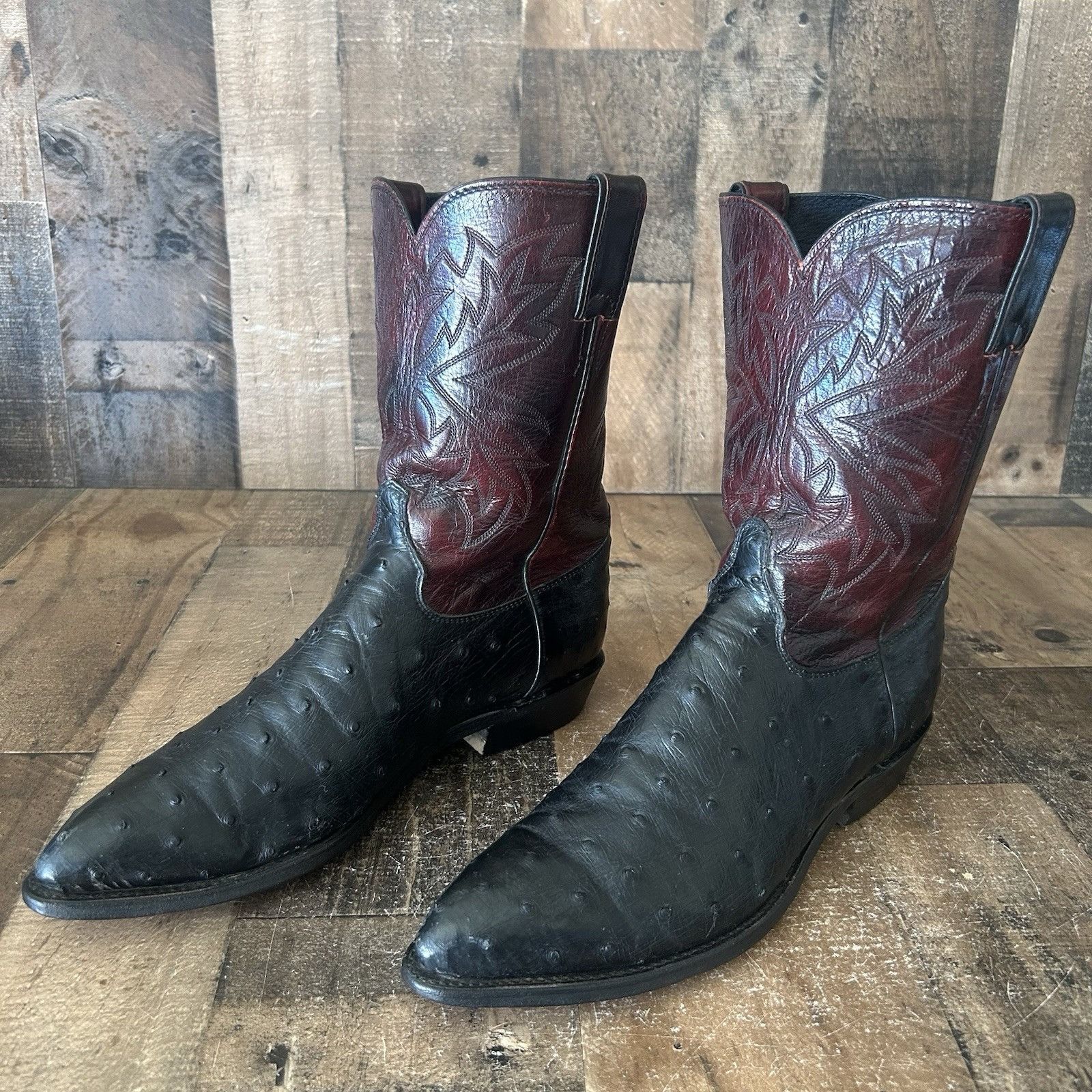 Justin Justin 3012 Full Quill Ostrich Cowboy Boots Mens 10 D Size US 10 / EU 43 - 12 Thumbnail
