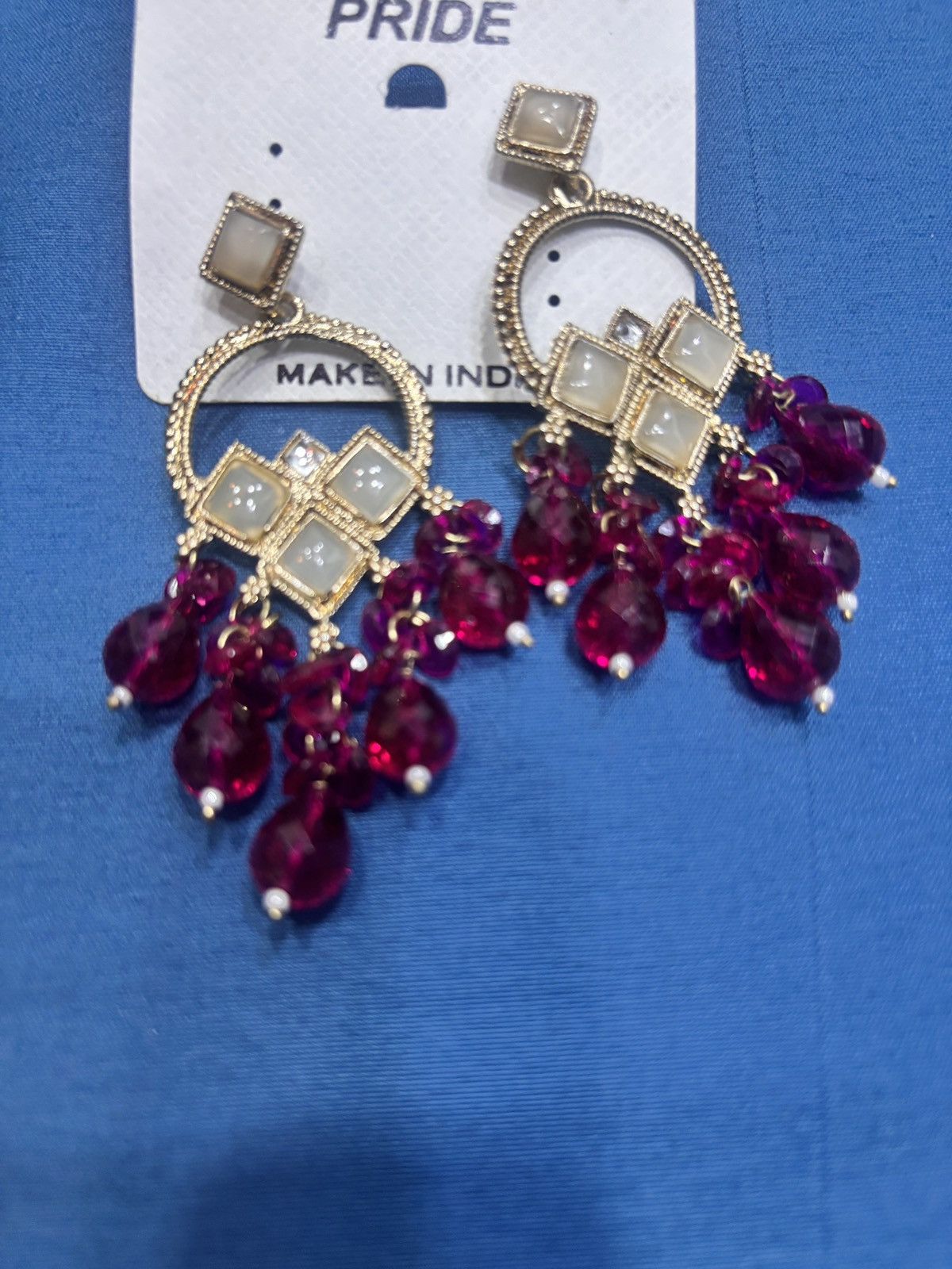 Other Earrings wine color unused Size ONE SIZE - 2 Thumbnail