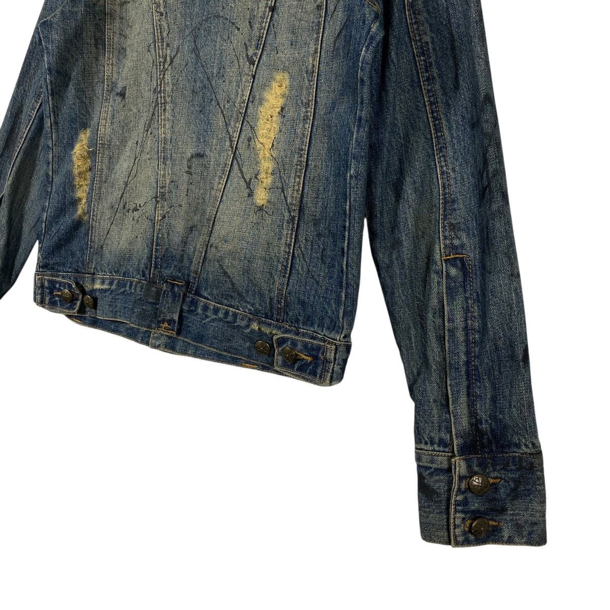 Japanese Brand Vintage Midas Painted Distressed Denim Button Jacket Size S / US 4 / IT 40 - 13 Thumbnail