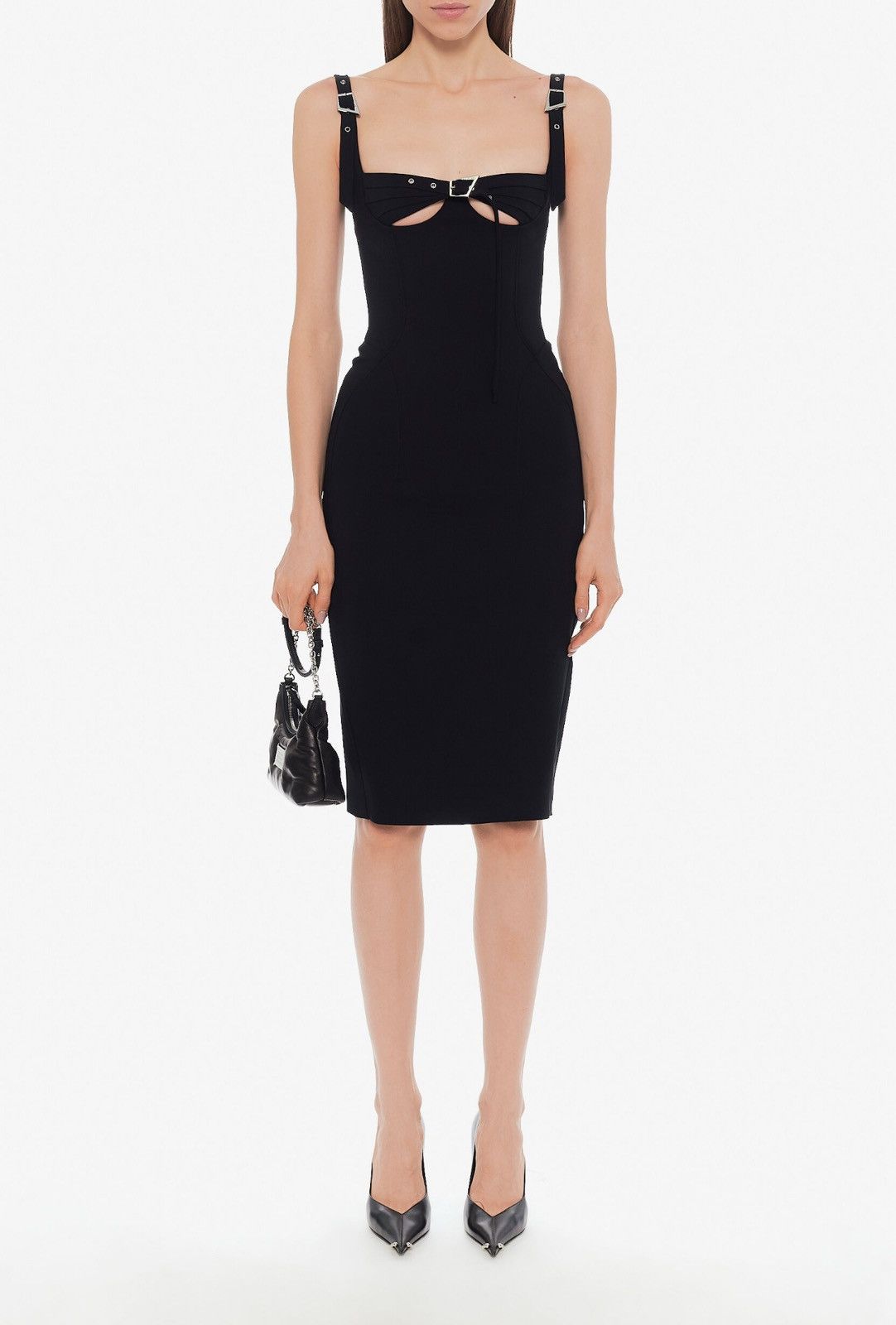 Mugler Last Size Mugler Bucked Bustier Black Midi Dress Size S / US 4 / IT 40 - 4 Thumbnail