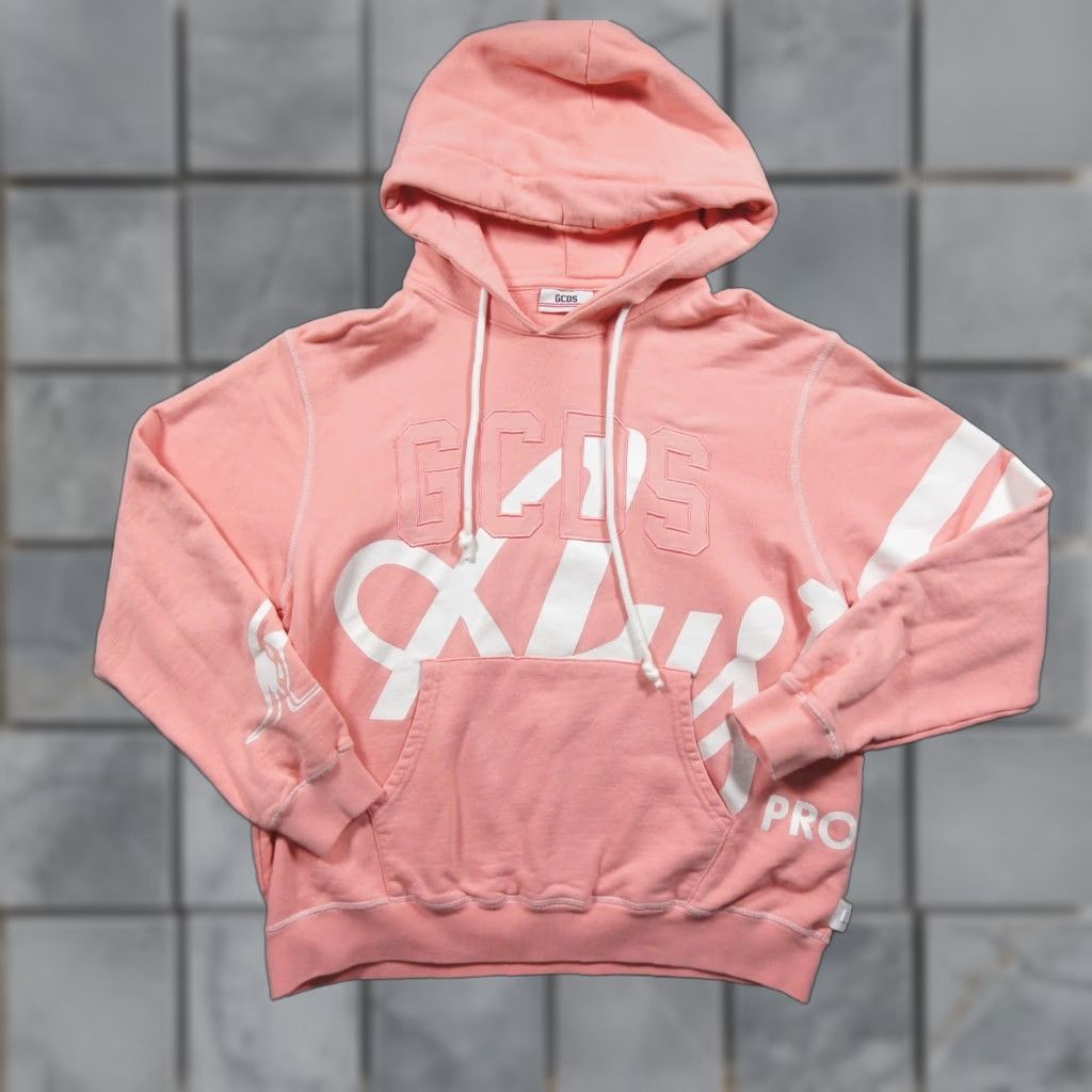 GCDS GCDS Hoodie Mens Small Pink Pullover Hooded Sweatshirt Streetwear Regular Fit Cotton Fleece Logo All Seasons Size US S / EU 44-46 / 1 - 1 Thumbnail