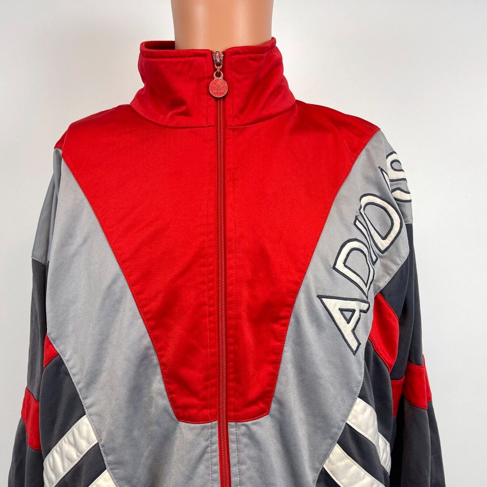 image of Adidas Embroidered Color Block Track Jacket Vintage 90's Trefoil Logo Size XL in White, Men's
