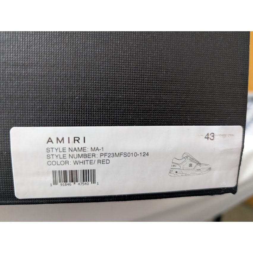 Amiri o1rshd1 Q:4 / MA-1 Low-Top Sneakers in White/ Red Size US 10 / EU 43 - 24 Thumbnail