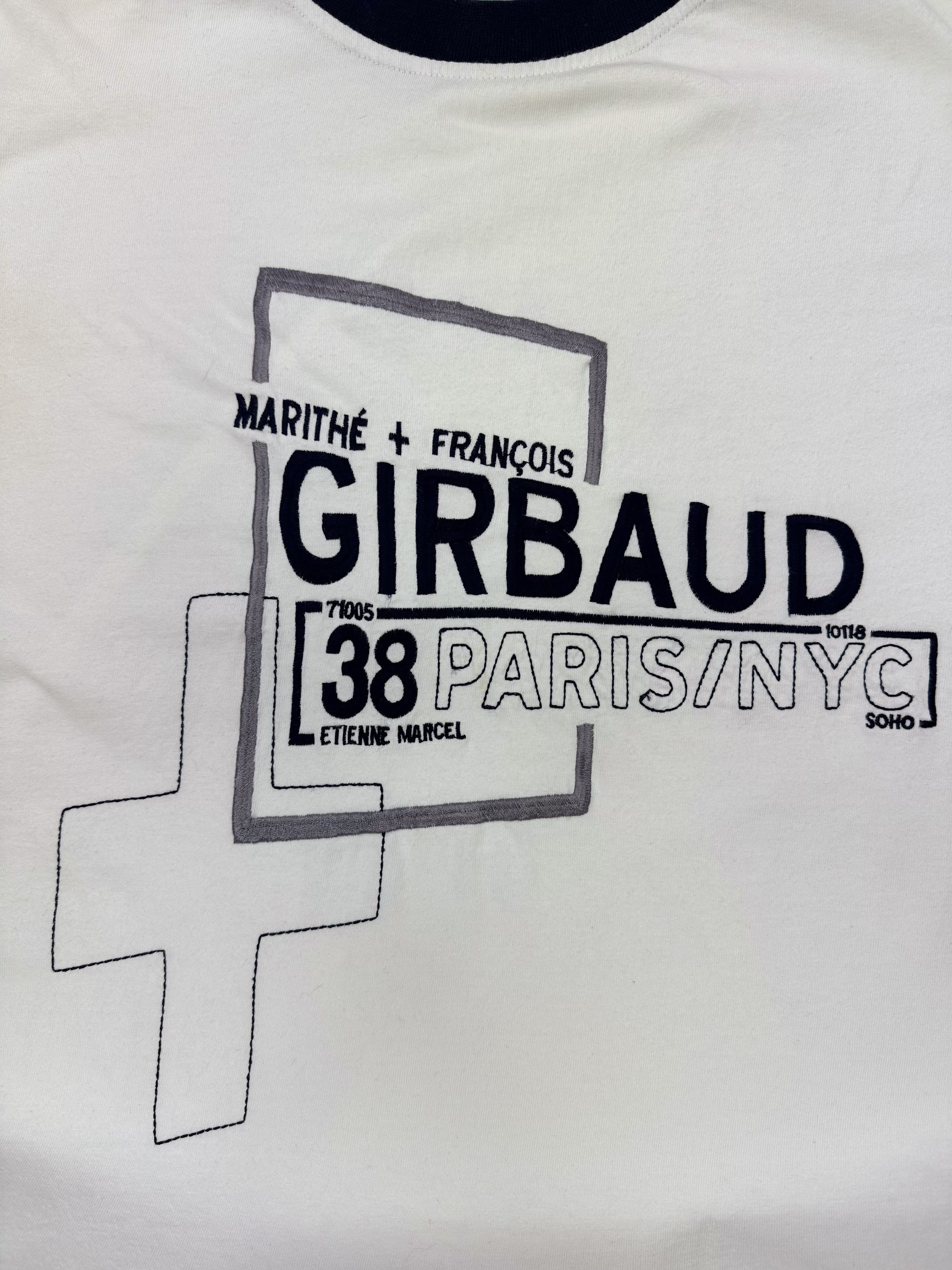 Marithe + Francois Girbaud Marithé + François Girbaud Paris/NYCWhite w/ Navy Sleeves Size US XXL / EU 58 / 5 - 2 Thumbnail