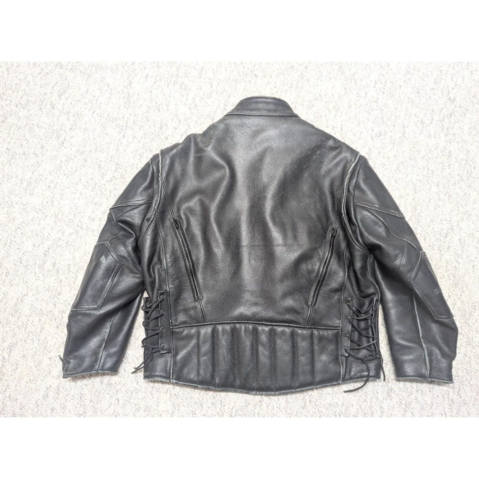 Vintage VINTAGE Victor's USA Leather Motorcycle Jacket XL 48 Black Men 1990s Caf Racer Venting 80s 90s Size US XL / EU 56 / 4 - 2 Thumbnail
