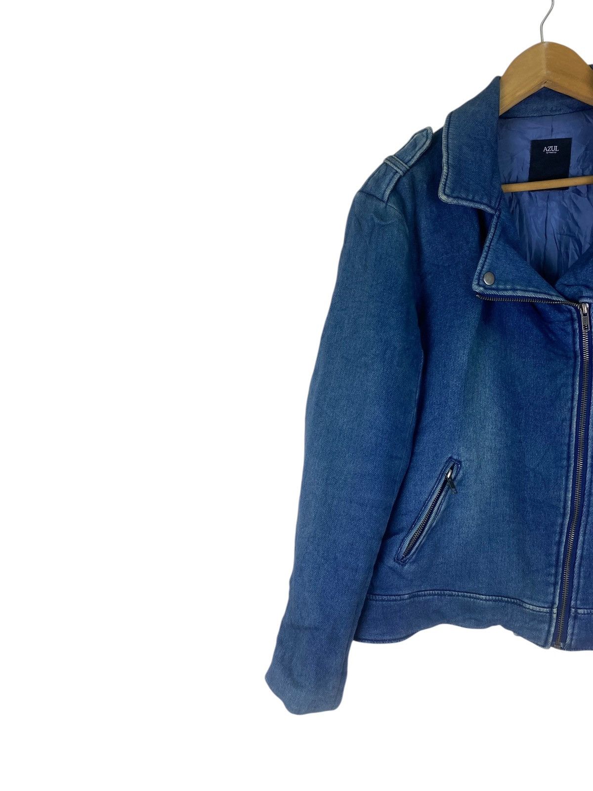 MOUSSY Azul by Moussy Double Colar Zip Indigo Light Jacket Size US M / EU 48-50 / 2 - 4 Thumbnail