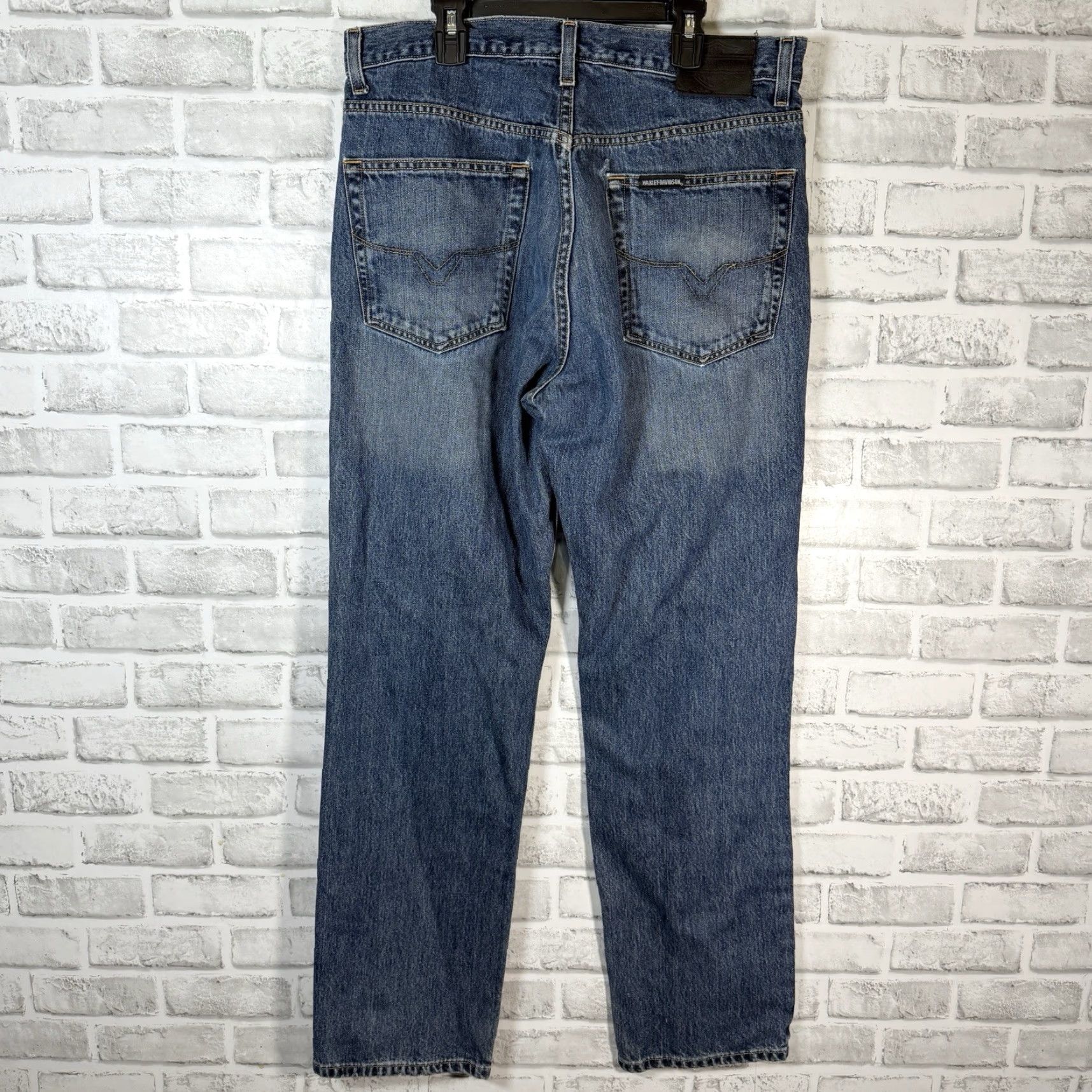 Harley Davidson VINTAGE Harley-Davidson Jeans Men 100% Cotton Straight Fit Blue 34x32 Size US 34 / EU 50 - 5 Thumbnail