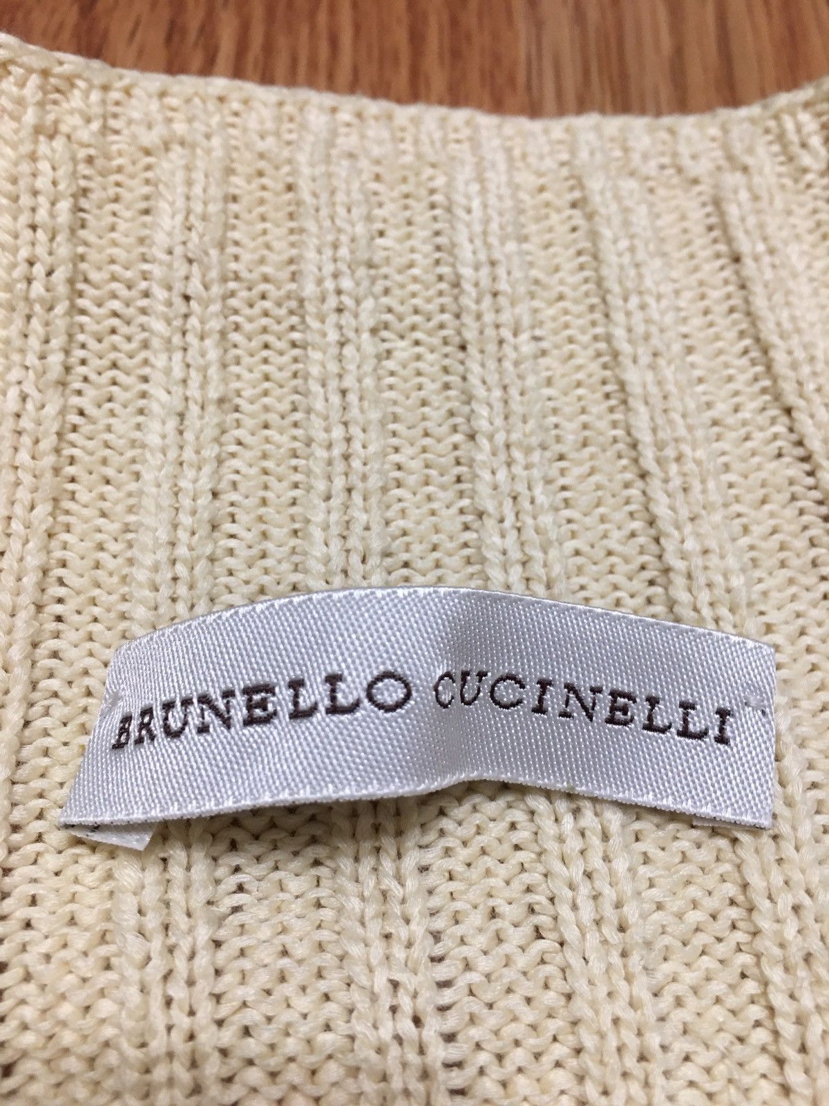 Brunello Cucinelli Brunello Cucinelli Beige Cotton Zip Cardigan US XL, EU L Size XL / US 12-14 / IT 48-50 - 10 Thumbnail
