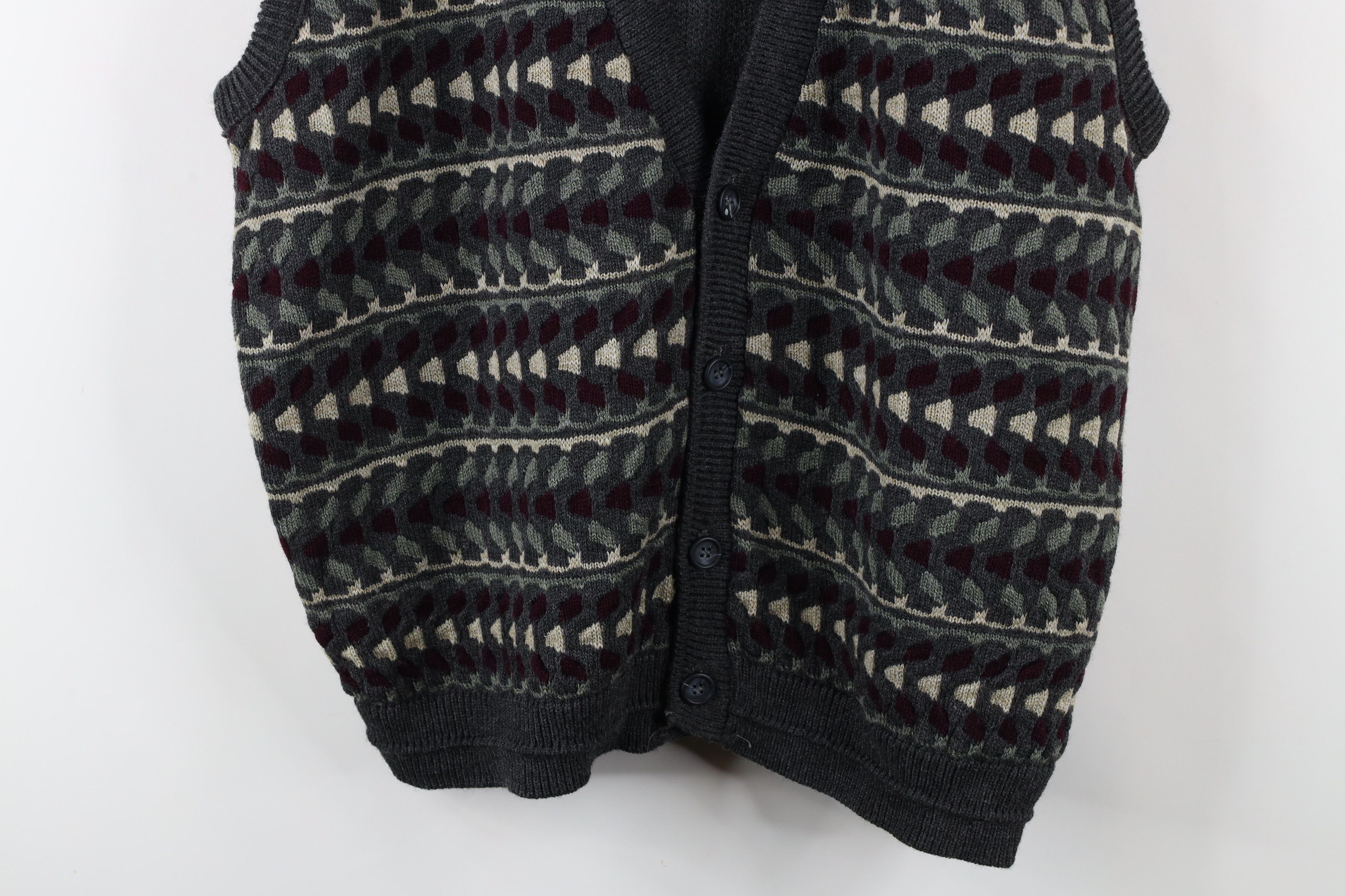 Vintage Vintage 90s Streetwear Knit Cardigan Sweater Vest Acrylic Size US XL / EU 56 / 4 - 3 Thumbnail