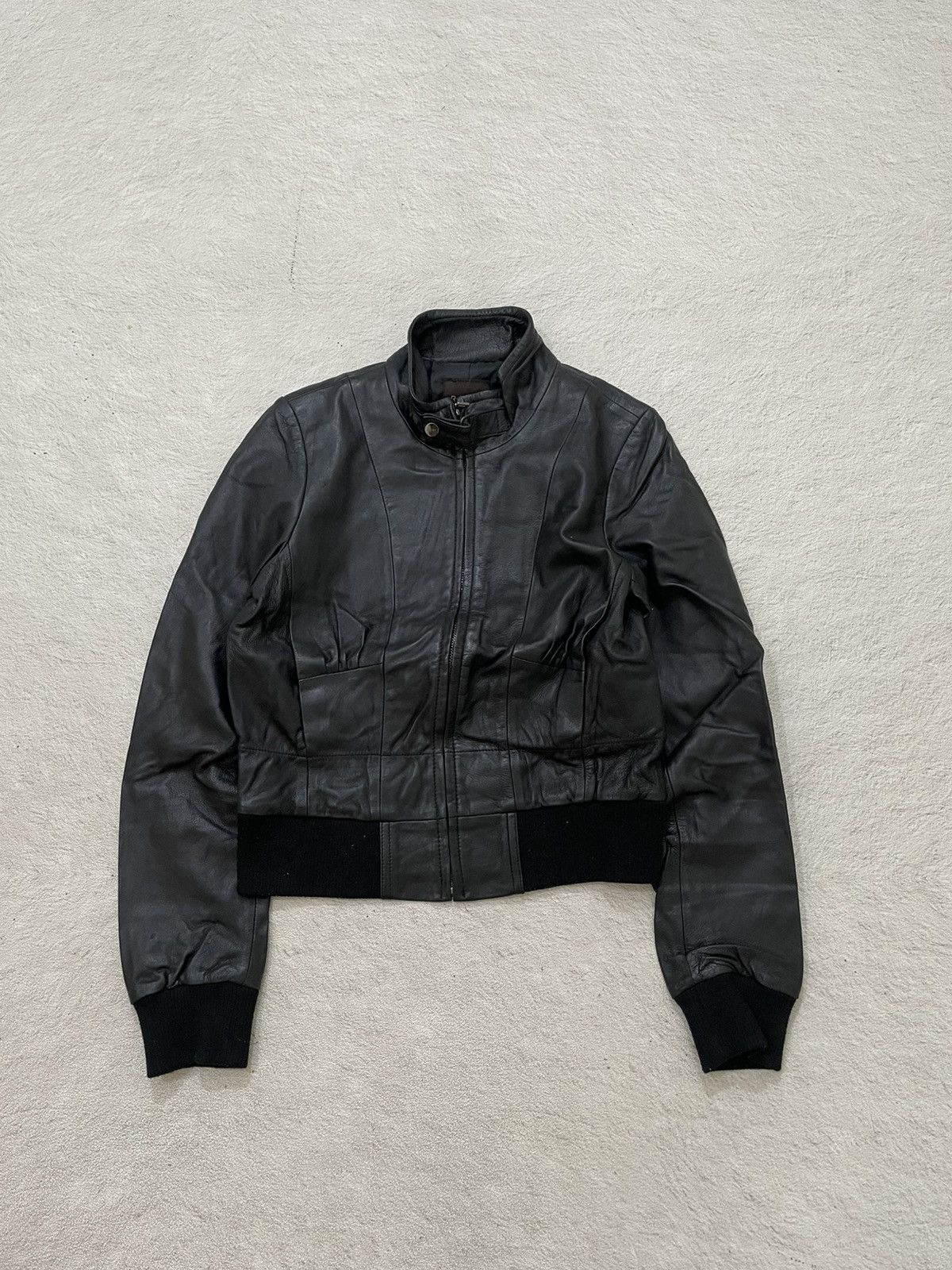 If Six Was Nine 2000s Japan Leather Boxy Jacket Ribbed Moto ifsix LGB Italy Size US XS / EU 42 / 0 - 2 Thumbnail