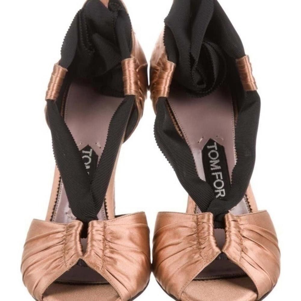 Tom Ford Tom Ford Cognac Satin Black Tie Heels Size US 9 / IT 39 - 3 Thumbnail