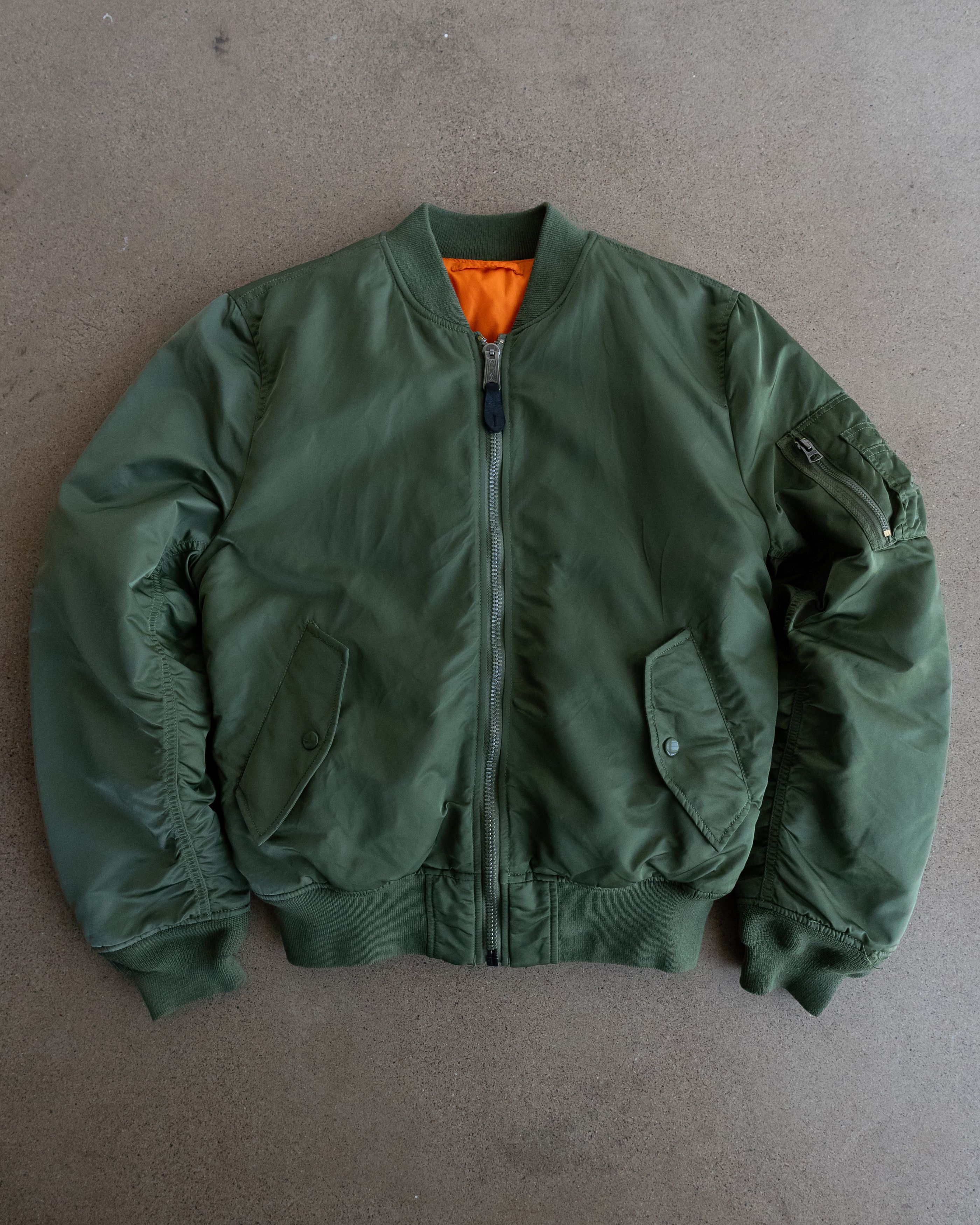 Vintage Alpha Industries Green MA-1 Bomber Jacket Men's L