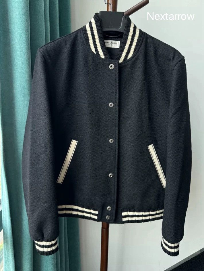 Saint Laurent Paris × Yves Saint Laurent Saint Laurent YSL wool Teddy baseball jacket2410-Nextarrow Size US M / EU 48-50 / 2 - 1 Thumbnail
