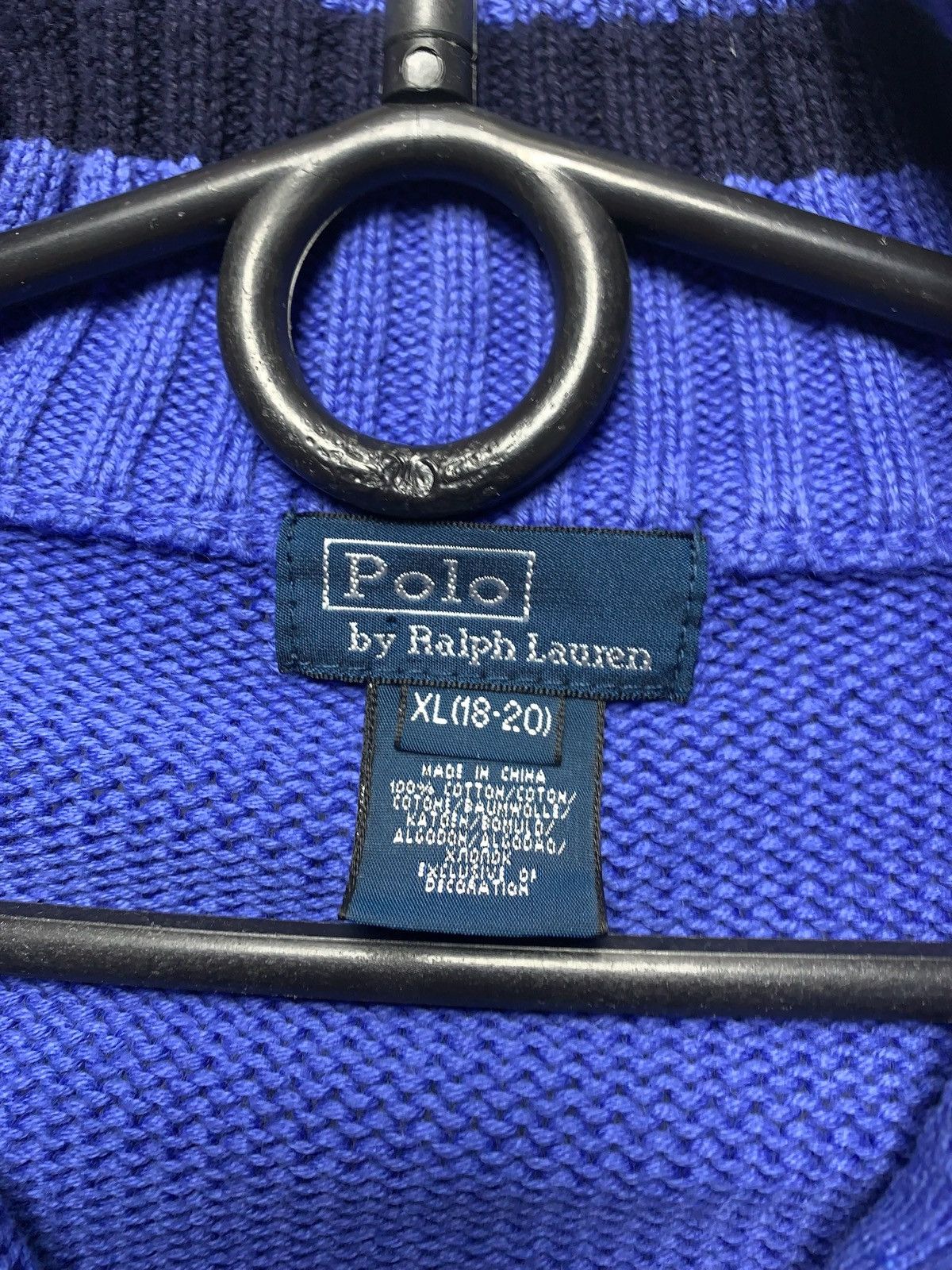 Polo Ralph Lauren × Vintage Vintage polo Ralph Lauren zip sweater blue size S Size US S / EU 44-46 / 1 - 3 Thumbnail