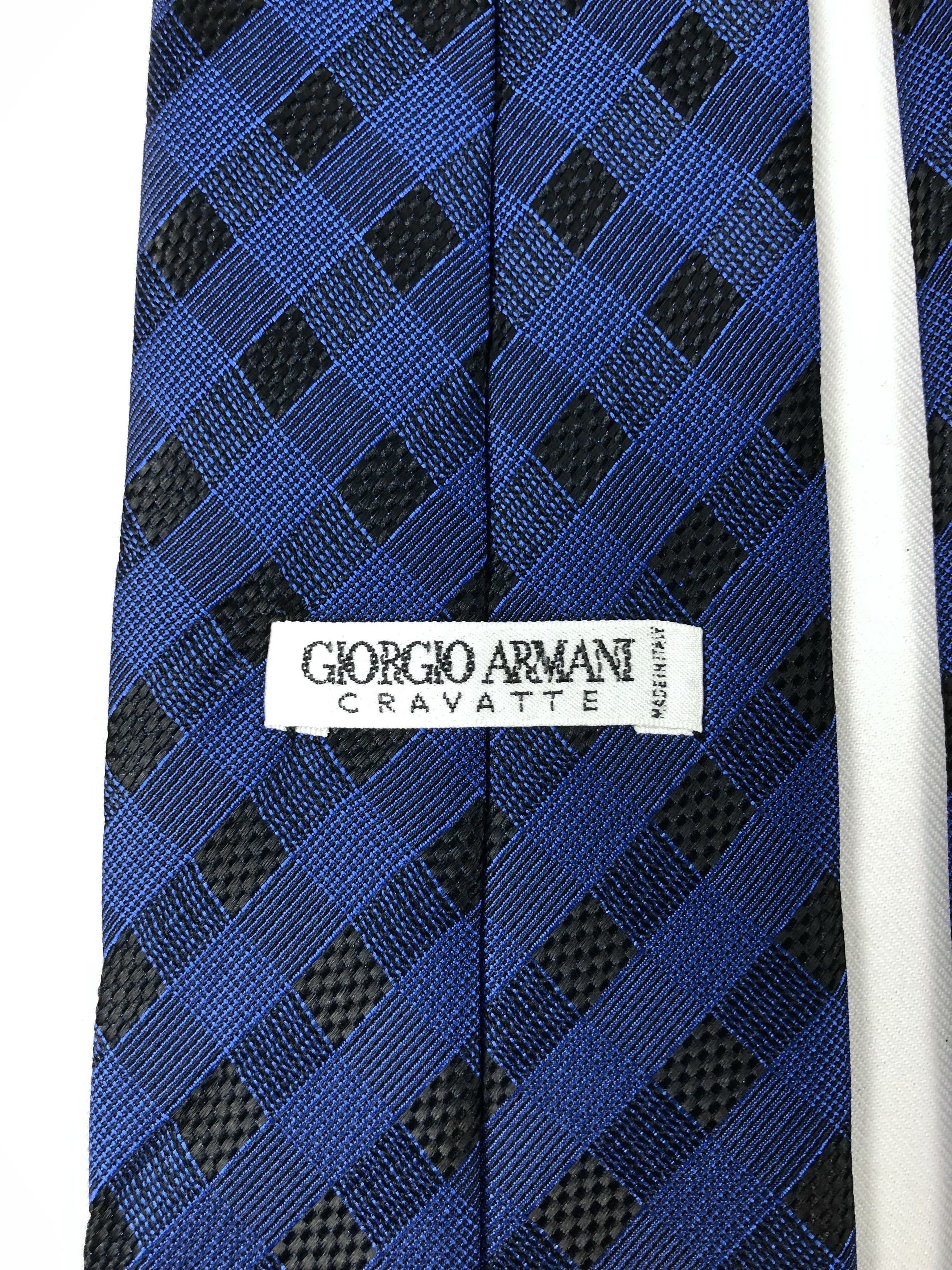 Giorgio Armani Giorgio Armani Cravatte Checkered Silk Tie Made in Italy Size ONE SIZE - 6 Thumbnail