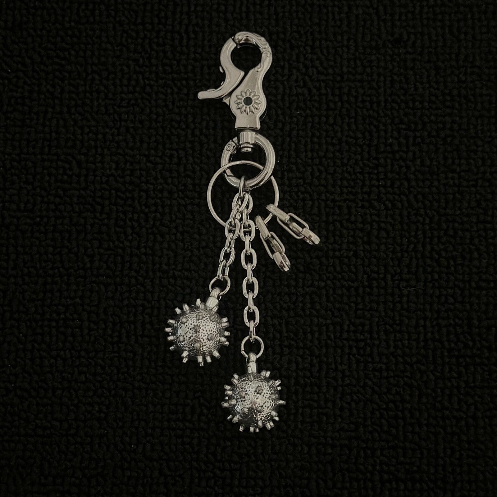 Jewelry Cyber Spike Ball Keychain | Metal Punk Street Size ONE SIZE - 6 Thumbnail